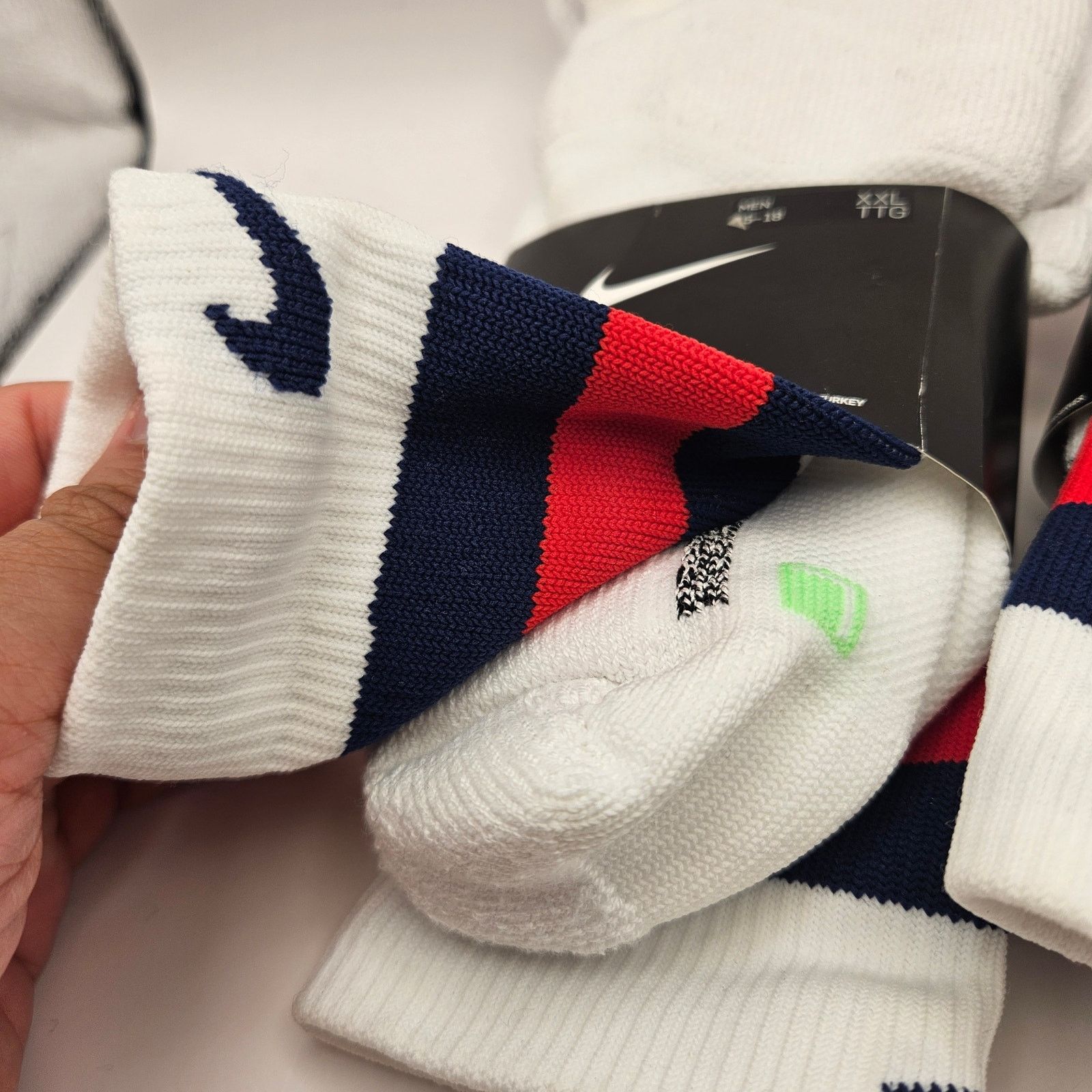 Nike LOT OF 2 - NIKE MEN'S 2XL 75TH ANNIVERSARY KNEE HIGH SOCKS Size ONE SIZE - 3 Thumbnail