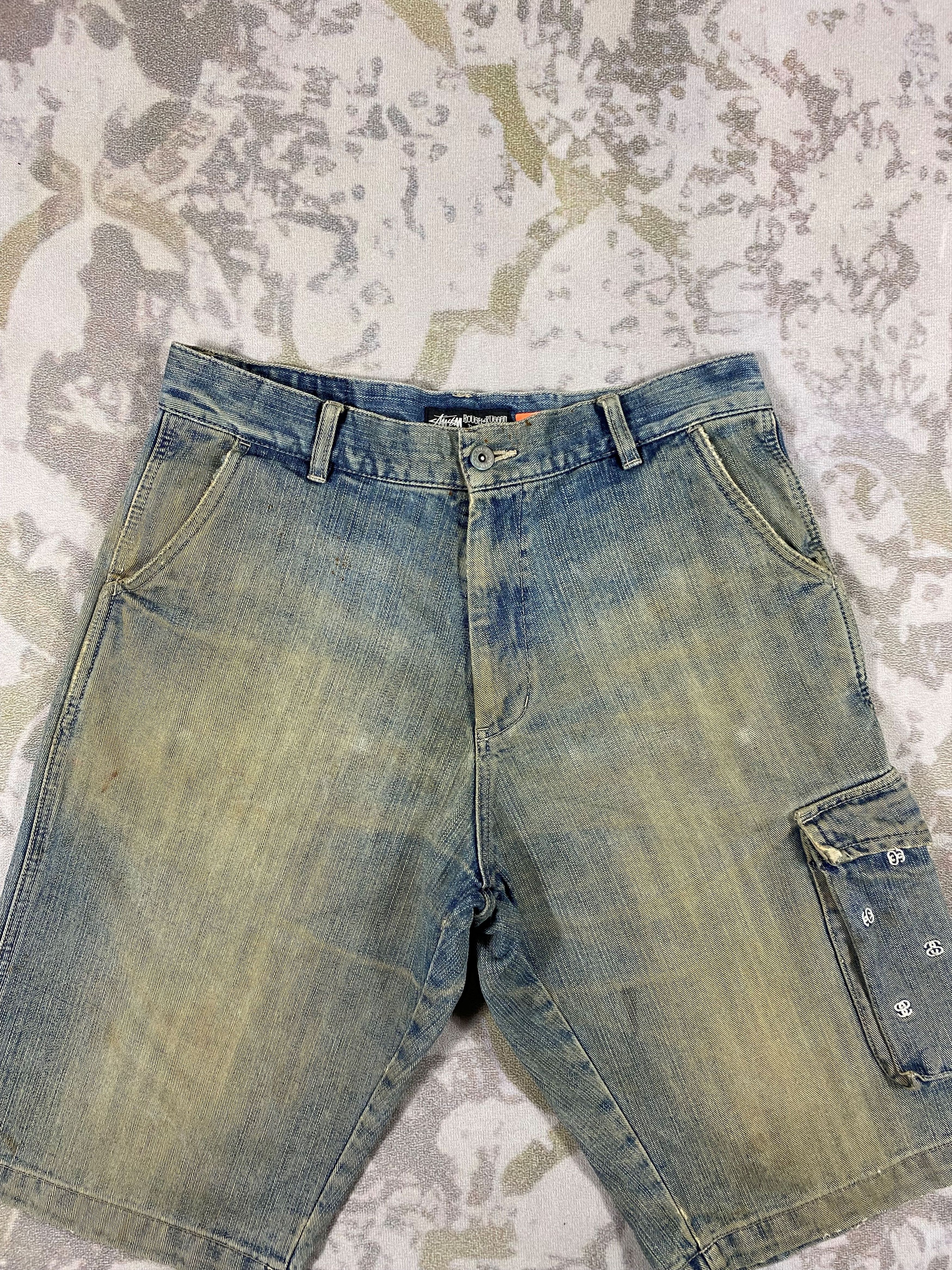 Japanese Brand Vintage Stussy Short Jeans 32x13.5 Denim-JN3958 Size US 32 / EU 48 - 3 Thumbnail