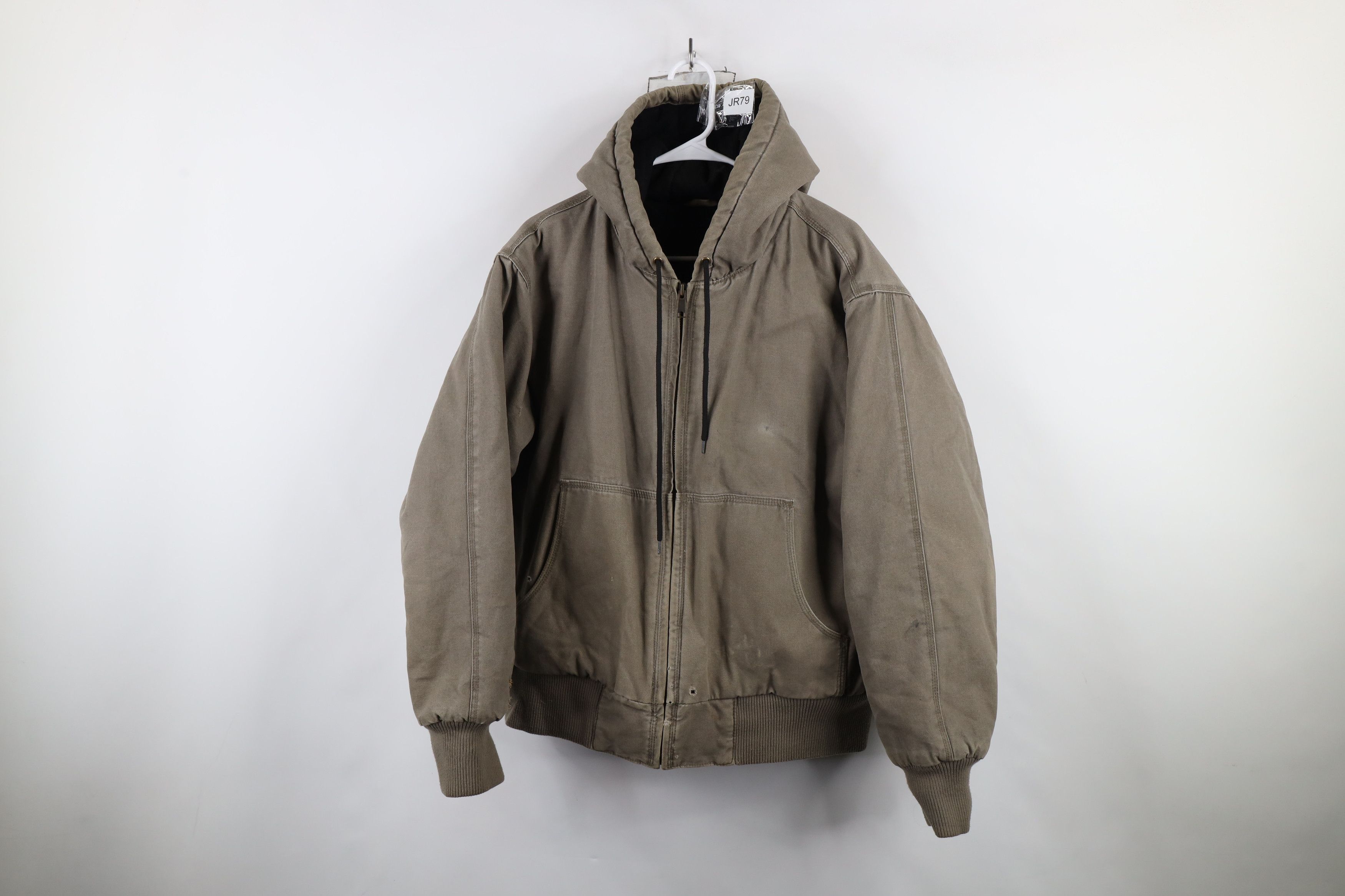 Vintage Vintage 90s Y2K Streetwear Quilted Canvas Hooded Jacket Size US L / EU 52-54 / 3 - 1 Thumbnail