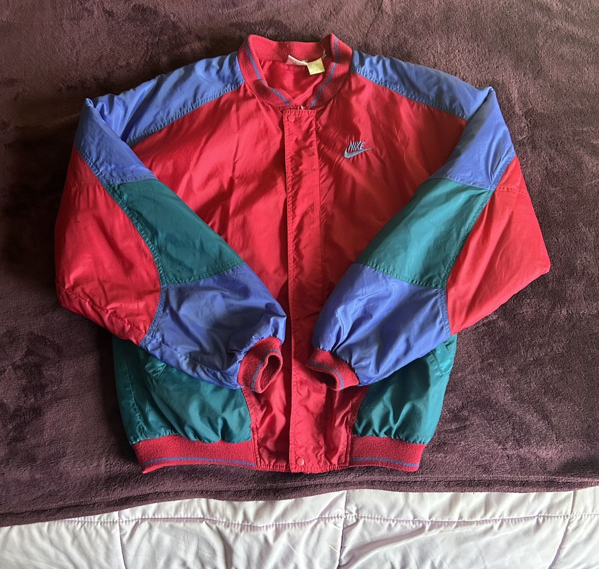 Vintage 80s 90s Nike Colorblock Bomber Jacket XL (Fits M)