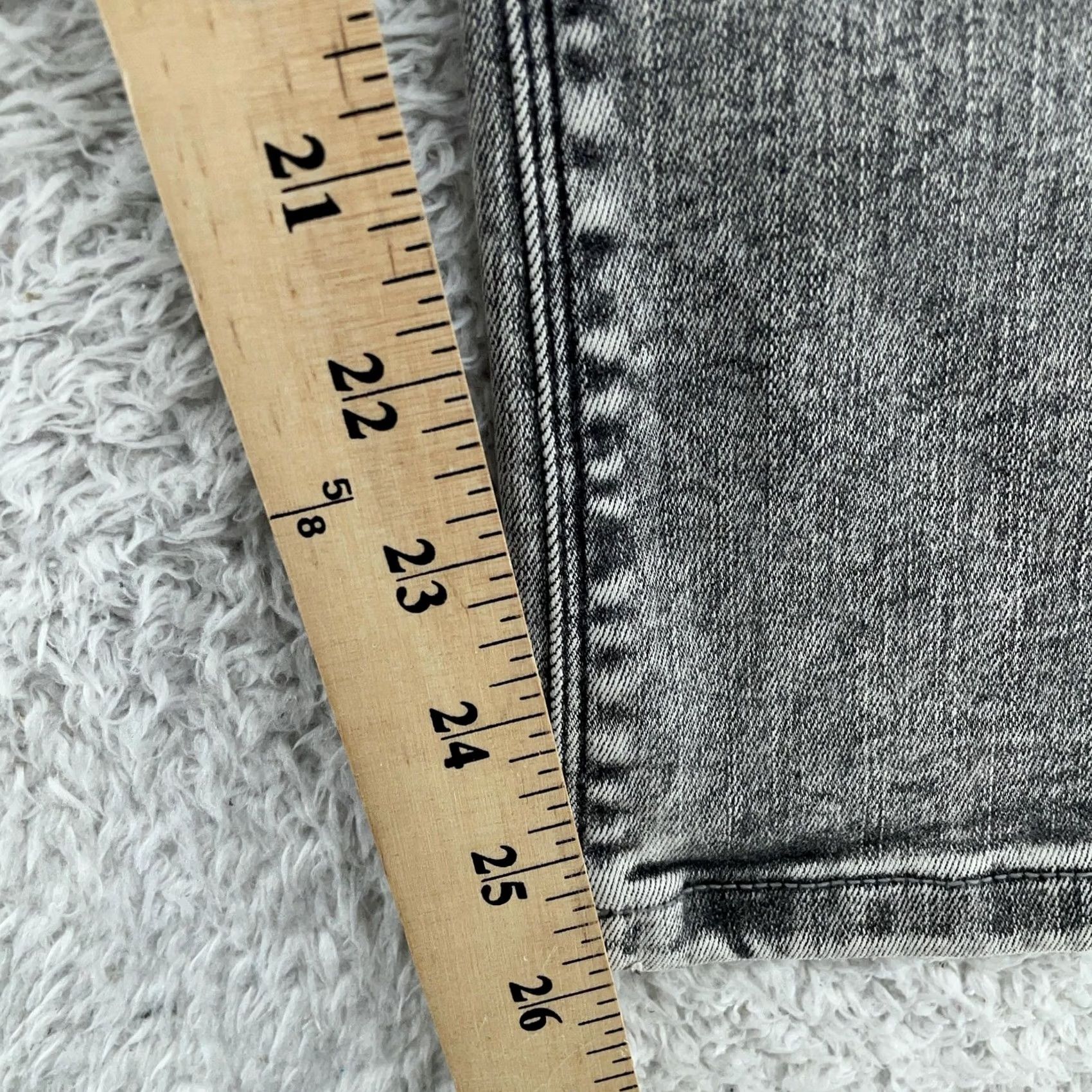 Vintage Women with Control Jeans Bootcut 22WP Petite Gray Acid Wash Denim Charcoal Wash High Rise Inseam 26 in 42 in Womens Girls Size 40" / US 18 - 5 Thumbnail