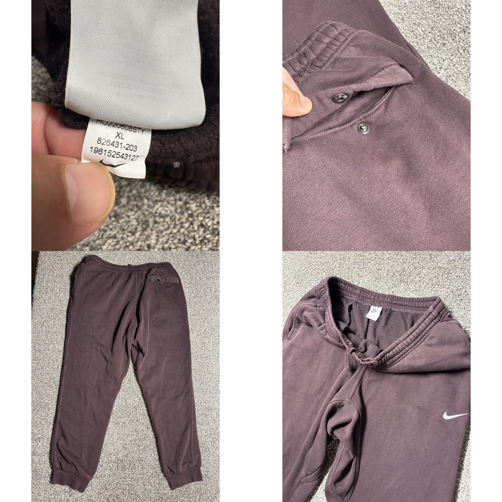Nike Nike Club Fleece Jogger Pants Mens XL Red Maroon Taper Lined Workout Size US 36 / EU 52 - 8 Thumbnail