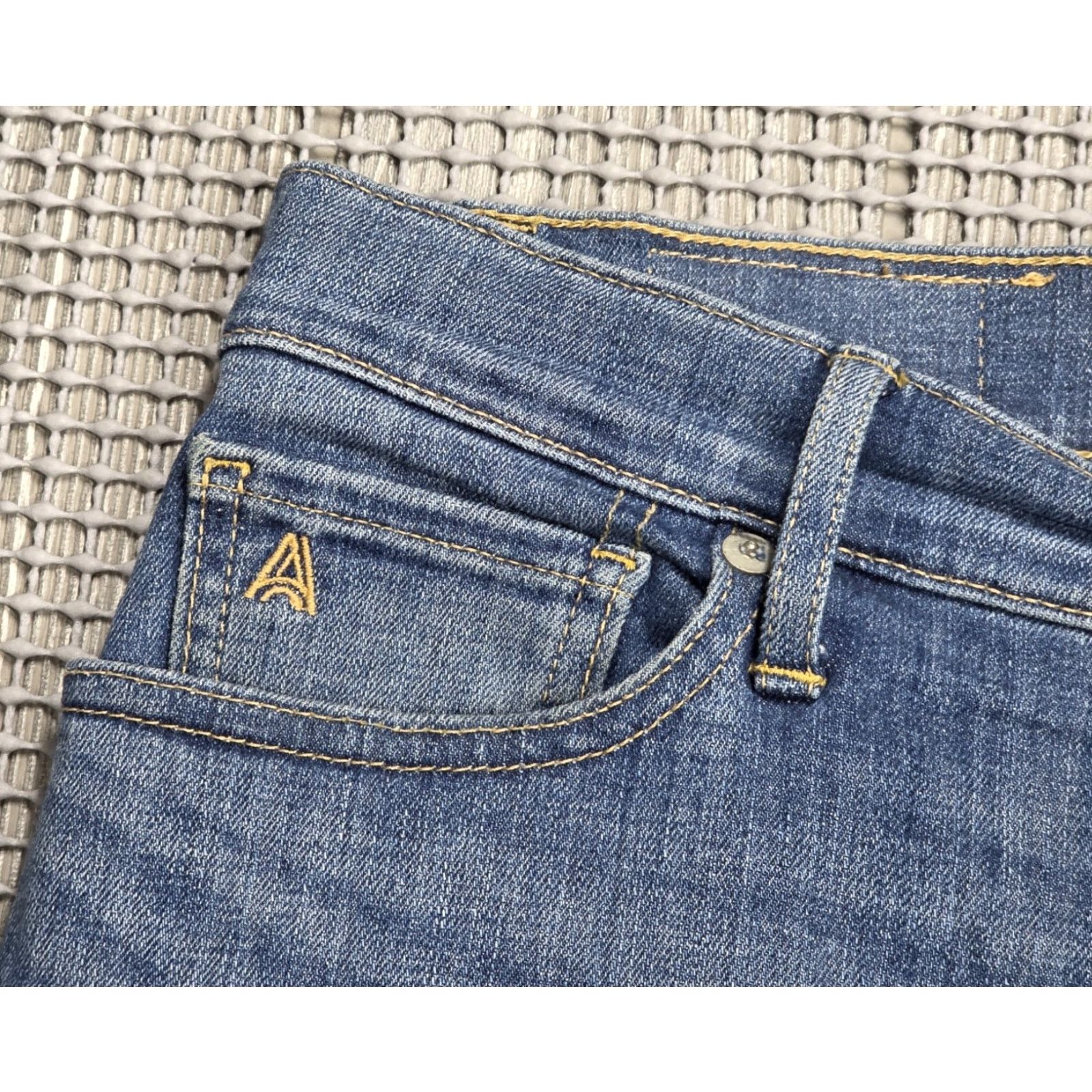 Vintage ABLE Blue Wide-Leg Jeans 34x32 Denim Women's 32 Medium Wash High Rise Jeans Size 24" / US 00 / IT 34 - 5 Thumbnail