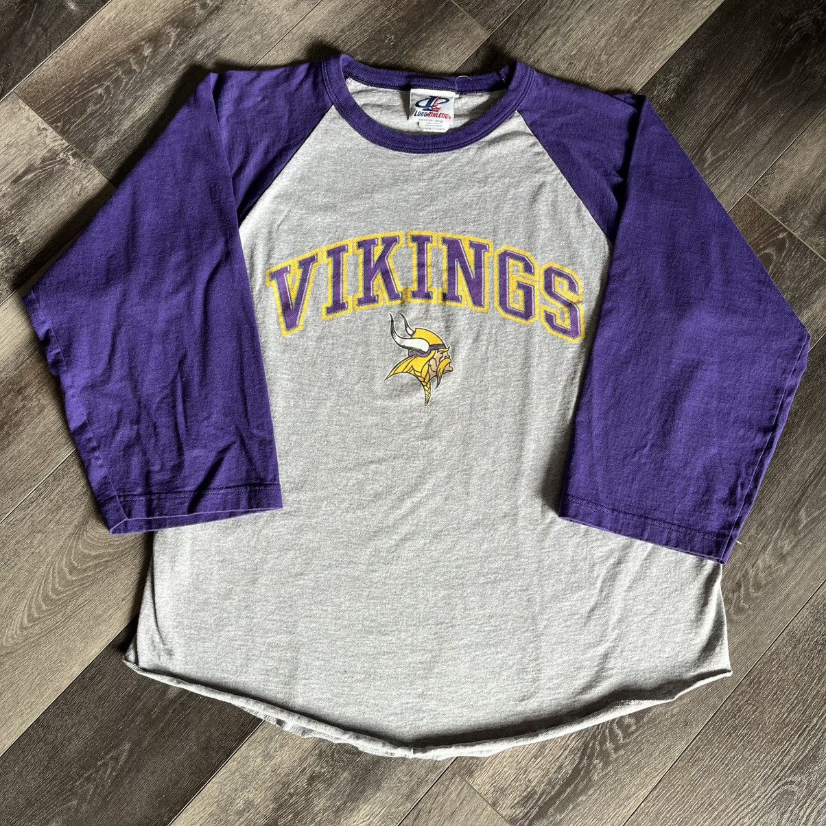 Logo Athletic × NFL × Vintage Vintage 1990s NFL Logo Athletic Minnesota Vikings Raglan Tee Size US XL / EU 56 / 4 - 1 Thumbnail