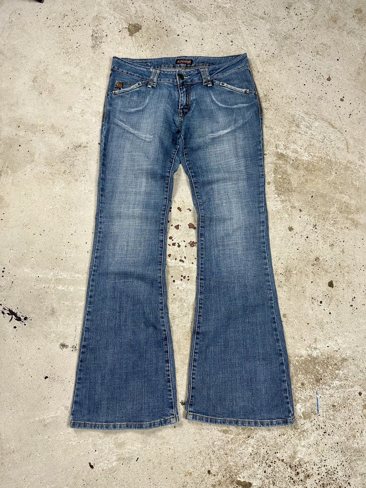 If Six Was Nine × Le Grande Bleu (L.G.B.) × Vintage Vintage Y2K Flare Wide Legs Baggy Denim Pants Size US 30 / EU 46 - 1 Thumbnail