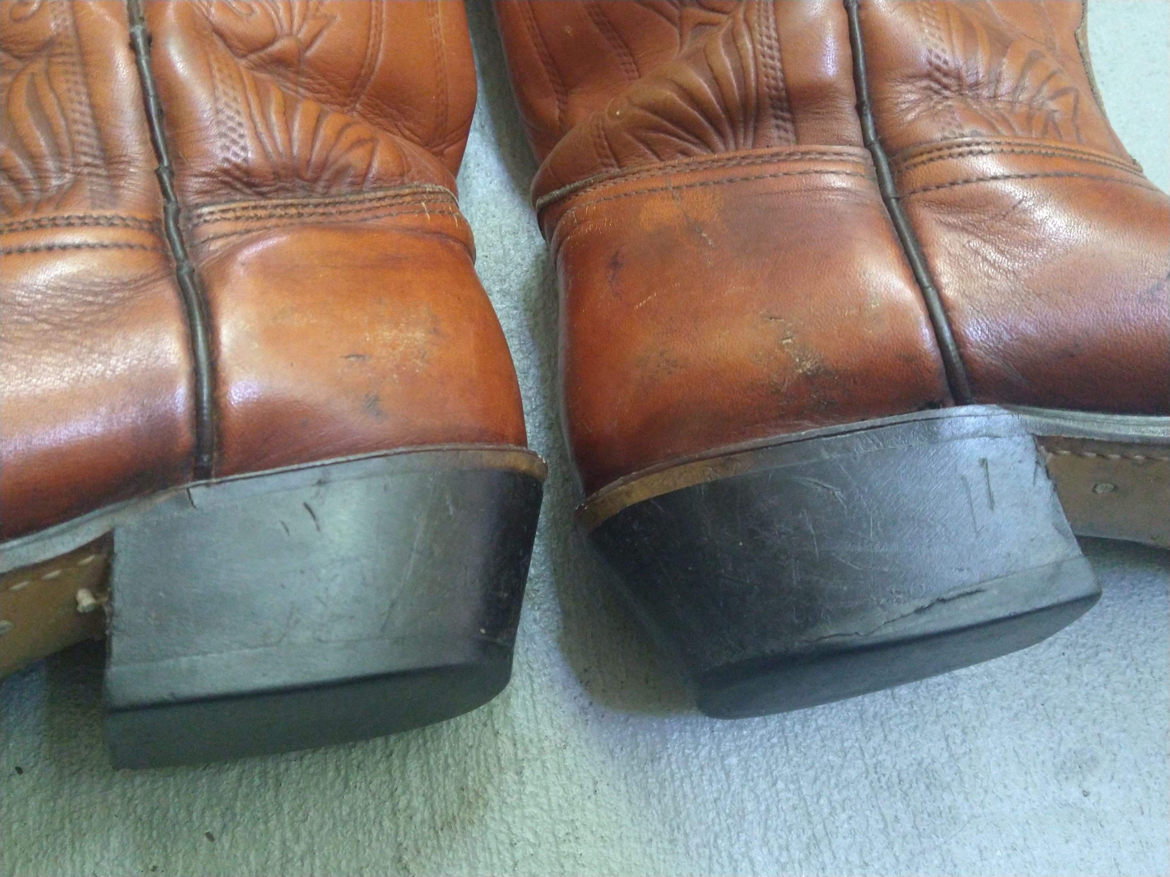 Genuine Leather Acme Cowboy Boots Size 9.5 Brown Leather Western Botas Size US 9.5 / EU 42-43 - 6 Thumbnail