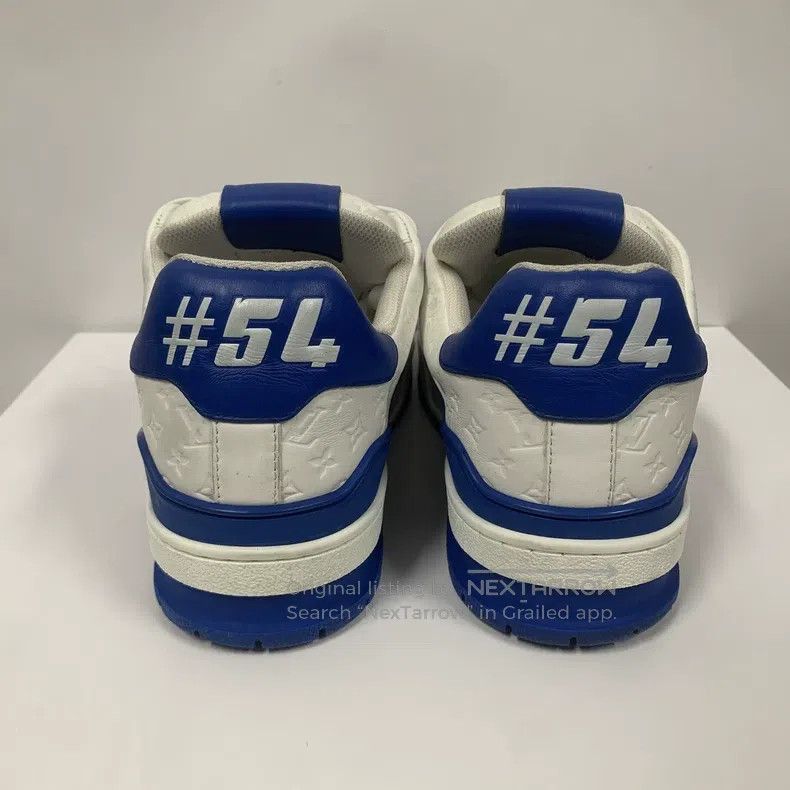 Louis Vuitton Louis Vuitton Trainer white and blue relief shoes Size US 6 / EU 39 - 6 Thumbnail