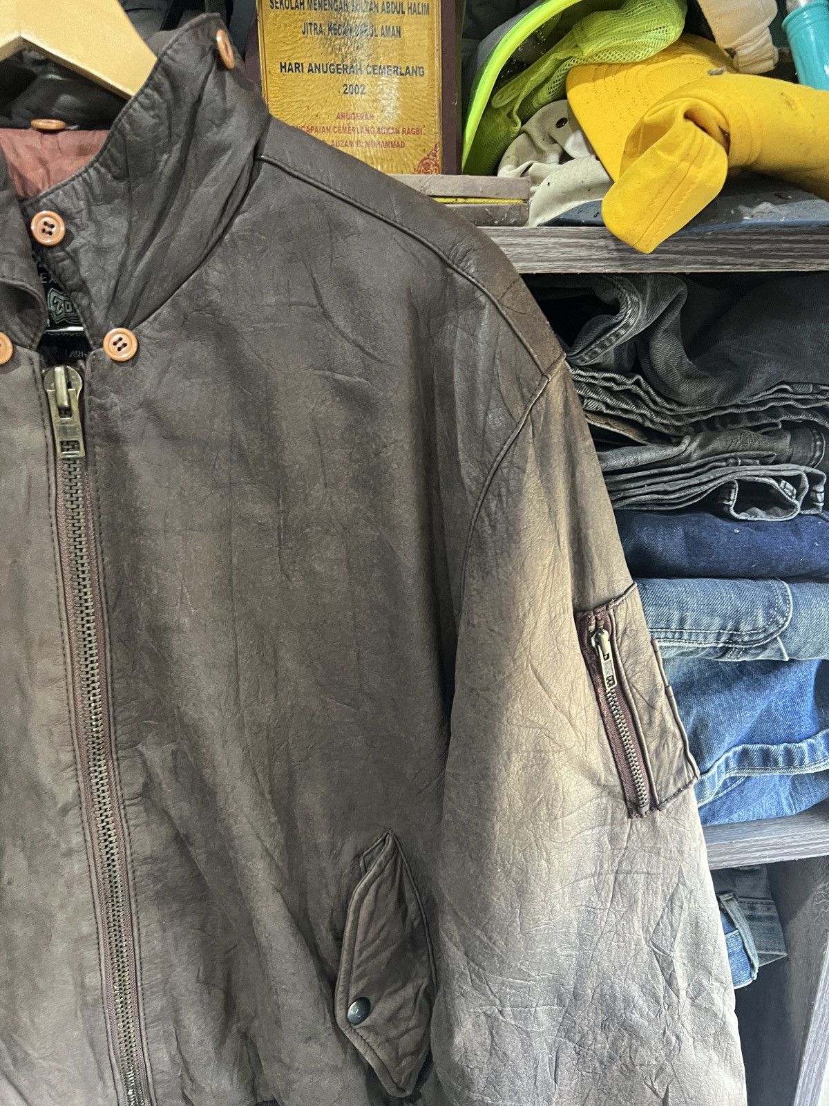 Other 🔥Flying Club Zipper Leather Jacket Size US L / EU 52-54 / 3 - 7 Thumbnail
