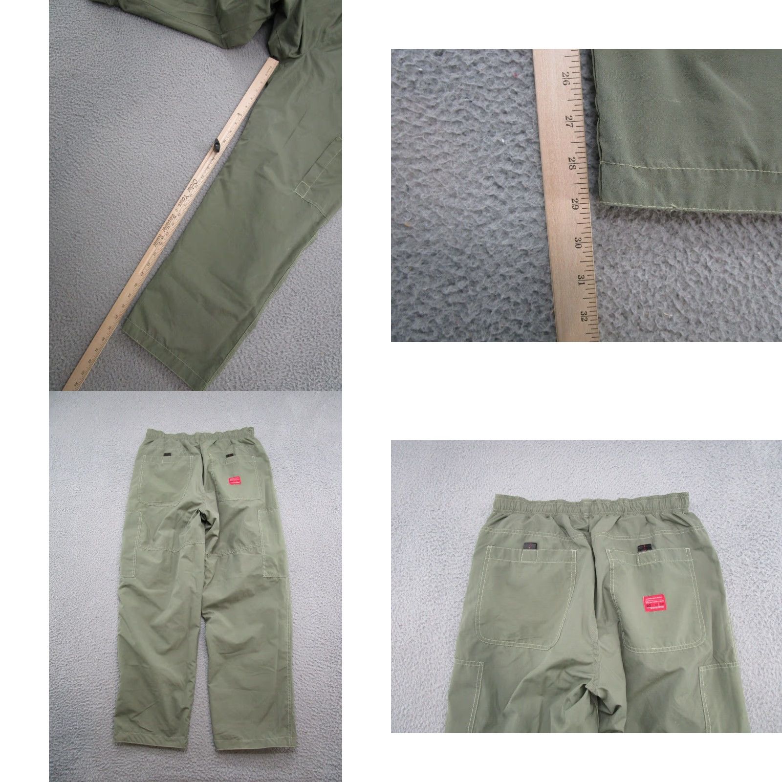 Vintage OTB Pants Mens Size M Beige Pull On Elastic Waist 29in Inseam Reversible Green Cargo Skirt? Size US 31 - 9 Thumbnail
