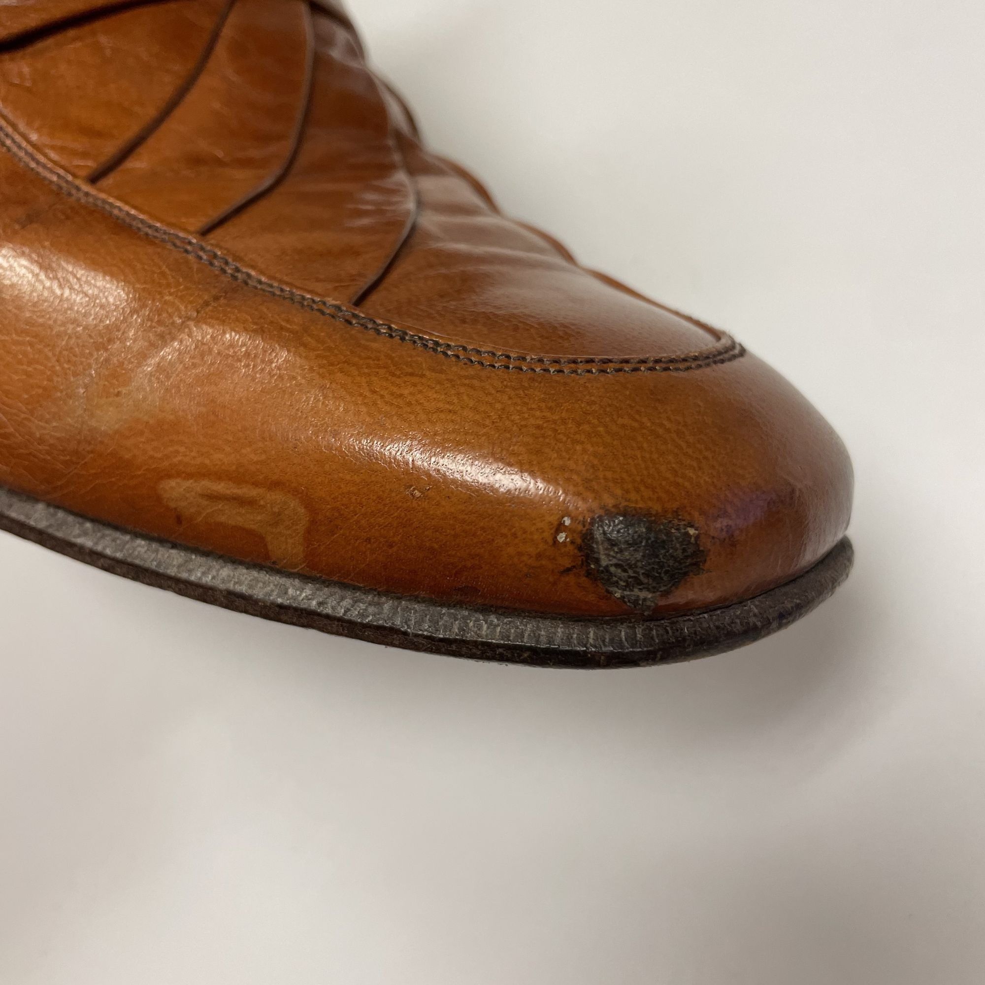 Other Vtg Volare Carlo Leoni Cognac Leather MoD LoGo Swanky Shoes Size US 10 / EU 43 - 9 Thumbnail