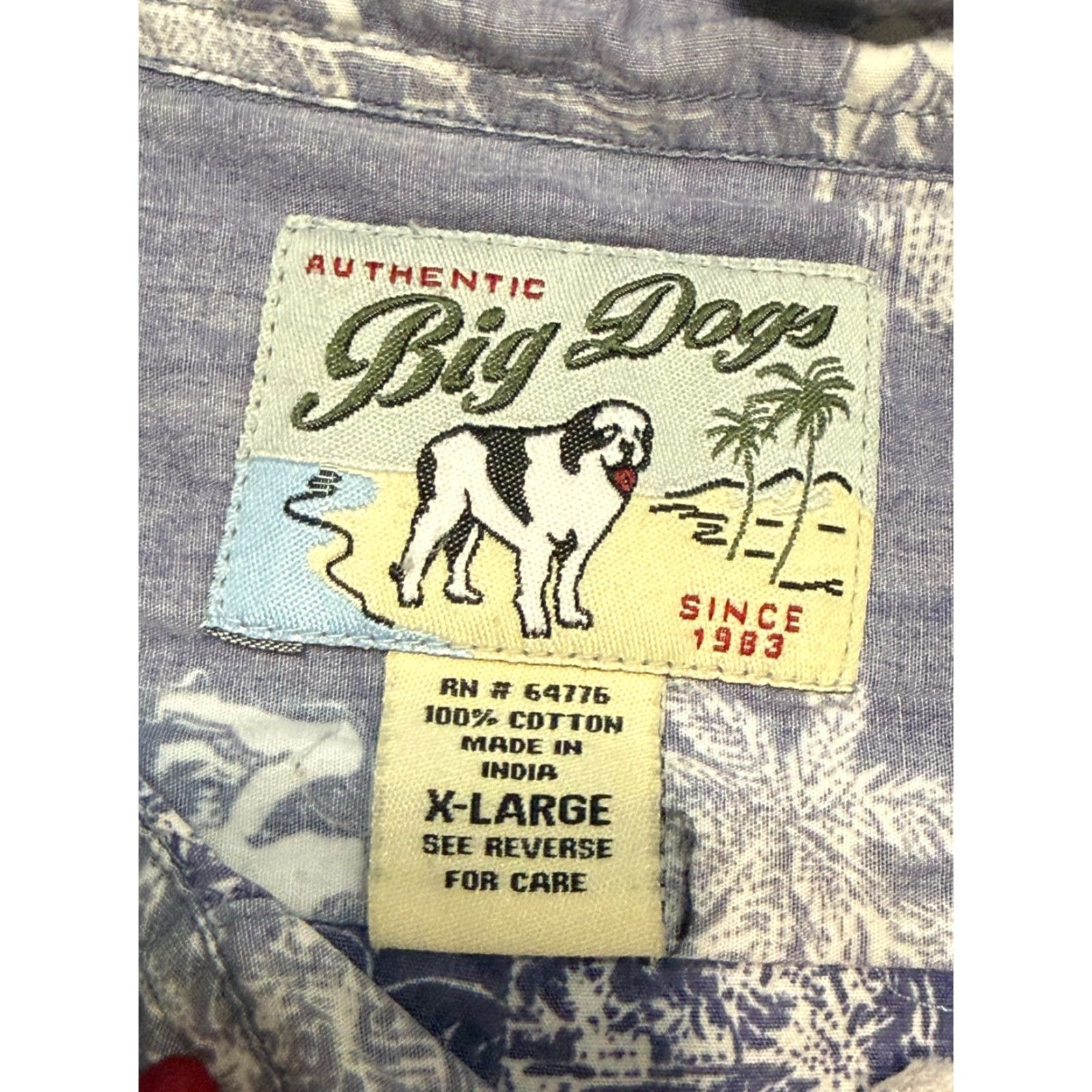 Big Dogs Big Dogs Shirt Men's XL Blue White Short Sleeve Button Up Hawaii Size US XL / EU 56 / 4 - 6 Thumbnail