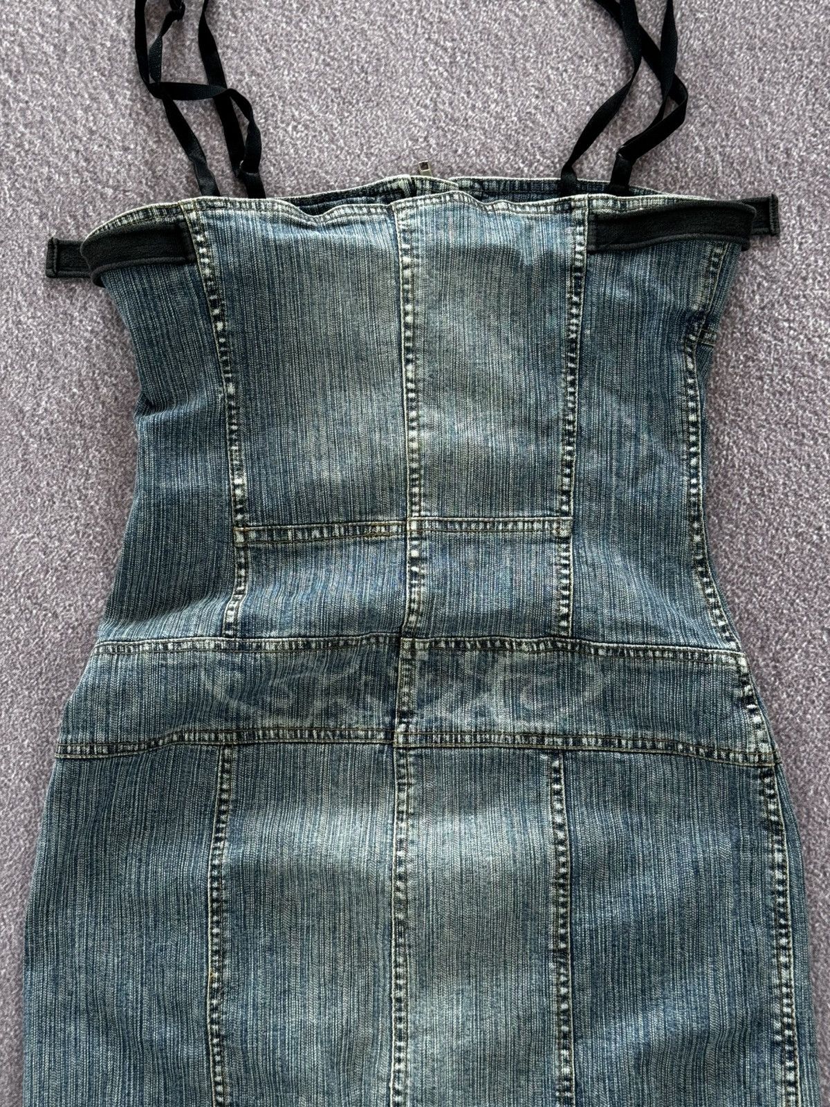 Japanese Brand 00’s Japanese Brand Y2K Distressed Denim Dress Size S / US 4 / IT 40 - 9 Thumbnail