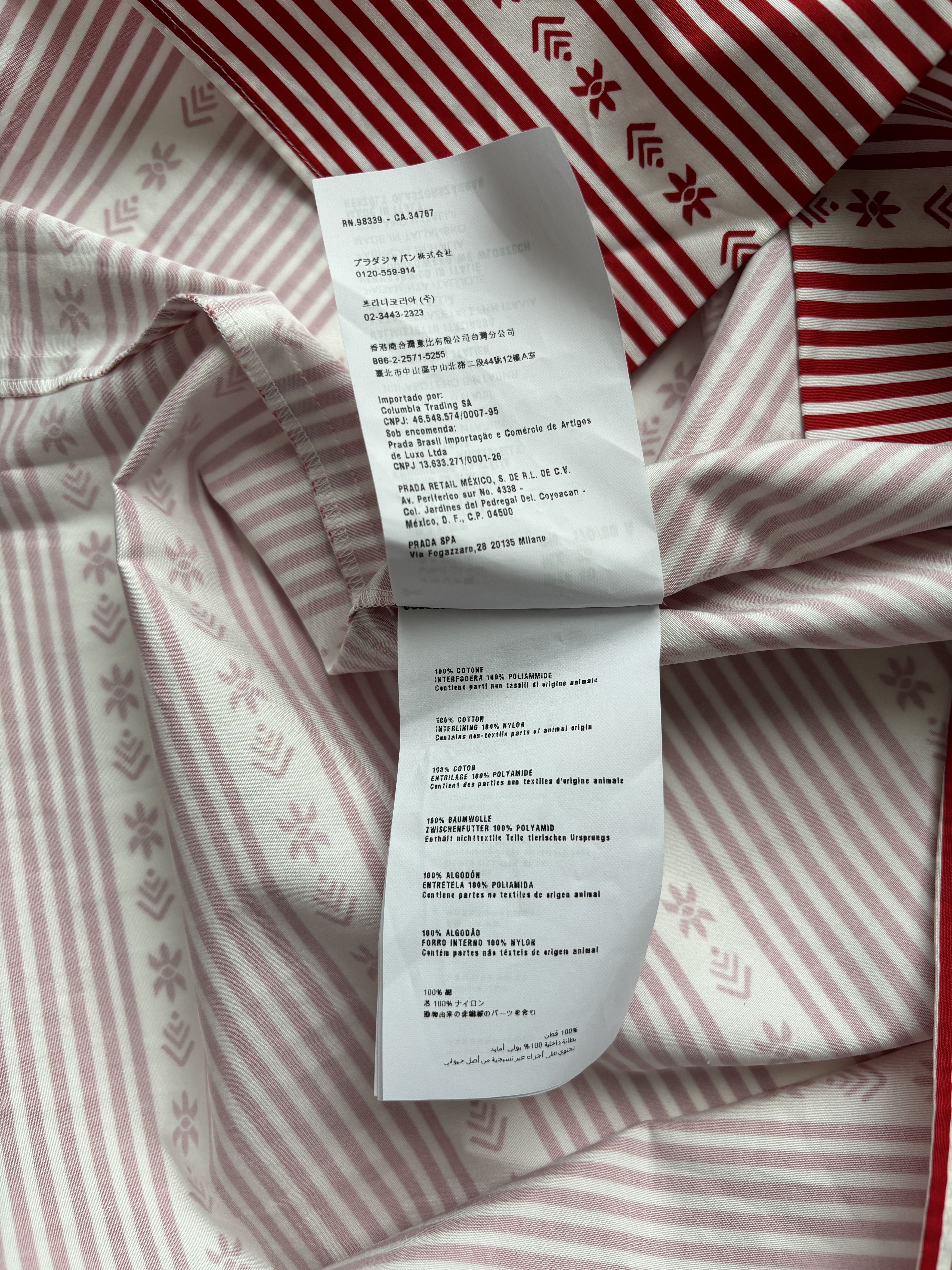 Miu Miu ⚡️QUICK SALE⚡️2015 Miu Miu Runway Red White Button Up Shirt Size M / US 6-8 / IT 42-44 - 8 Thumbnail