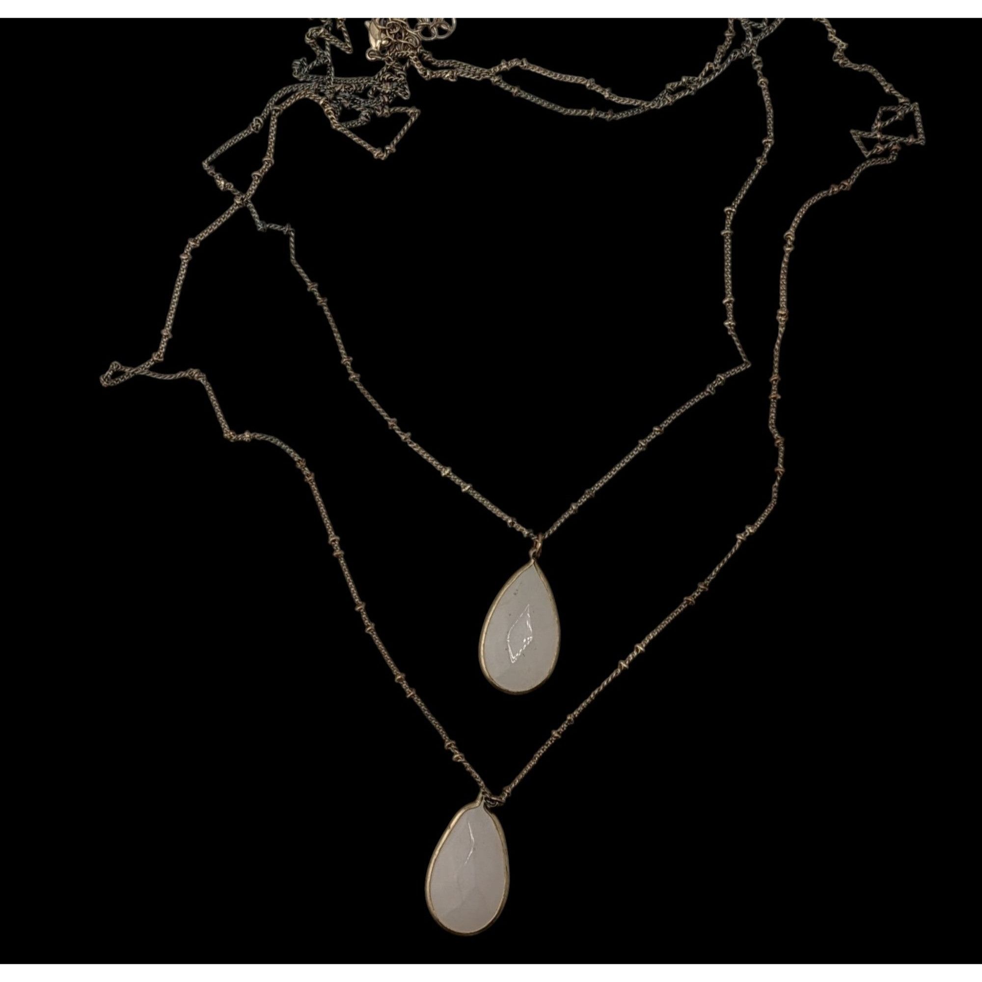 Other Bohemian Layered Gold-Tone Necklace With Quartz Teardrop Pen Size ONE SIZE - 2 Thumbnail