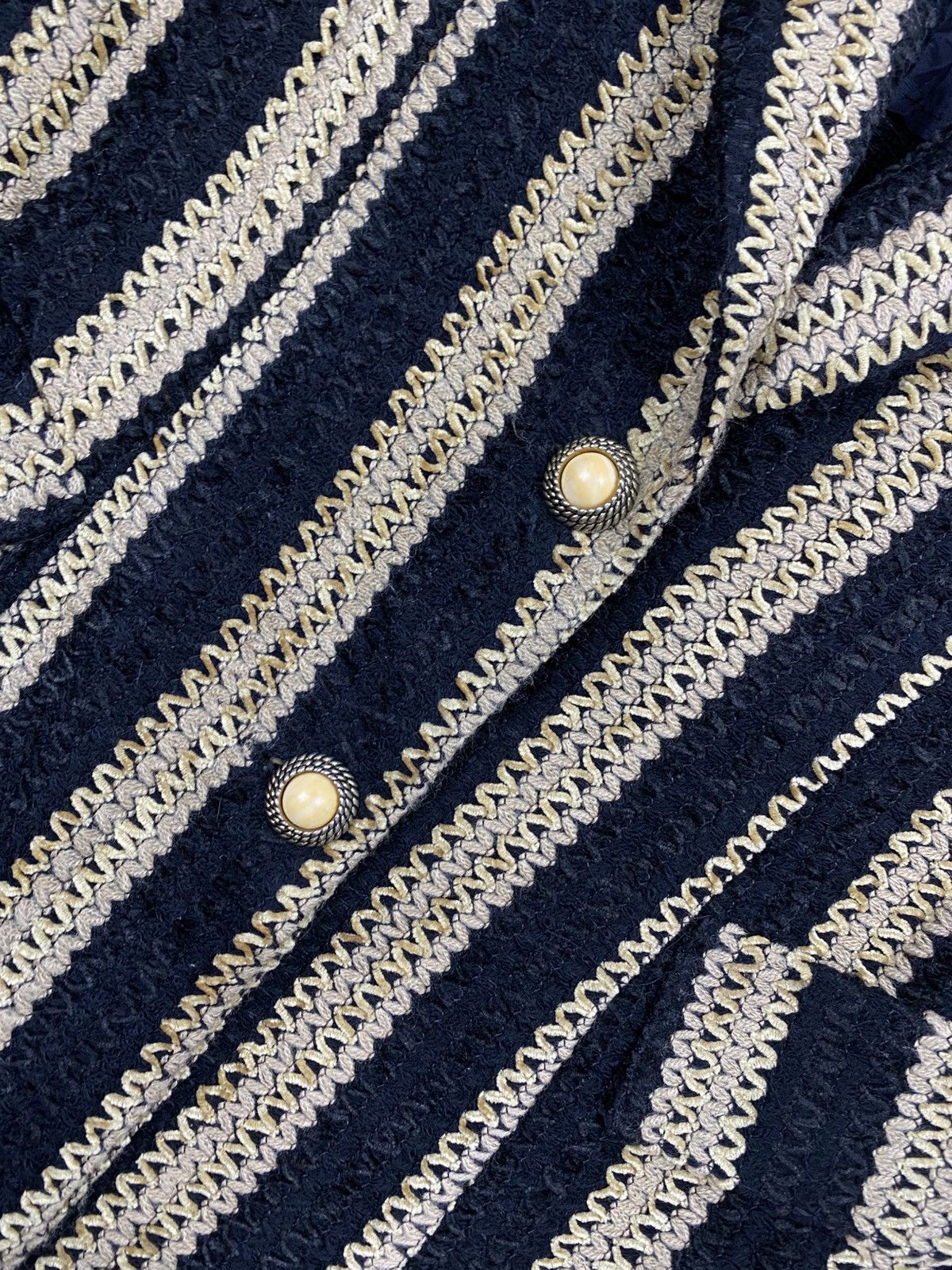 Japanese Brand 🔥RARE Vintage 80s GATE USA Striped Style Knit Blazer Size M / US 6-8 / IT 42-44 - 9 Thumbnail