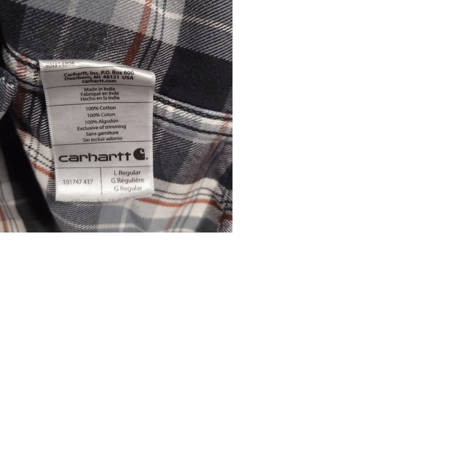 Carhartt VINTAGE Carhartt Long Sleeved Cotton Flannel Button Down Shirt Mens Large Heavy Workwear Size US L / EU 52-54 / 3 - 10 Thumbnail
