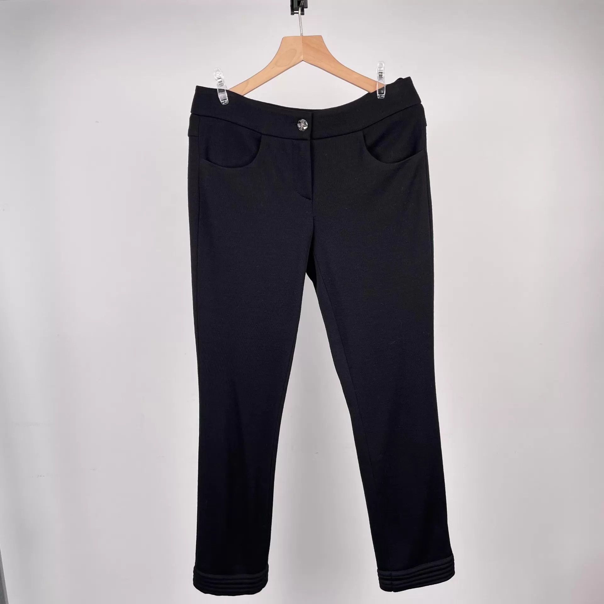 Chanel Chanel Black Cotton Dress Pants 36 Size 26" / US 2 / IT 38 - 1 Thumbnail