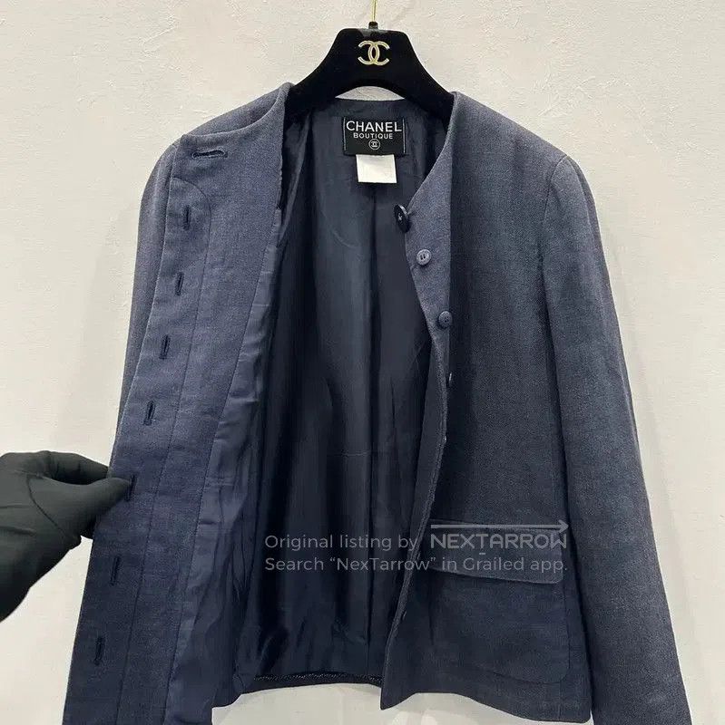 Chanel Chanel Blue Cotton Women's Jacket M . Size M / US 6-8 / IT 42-44 - 3 Thumbnail