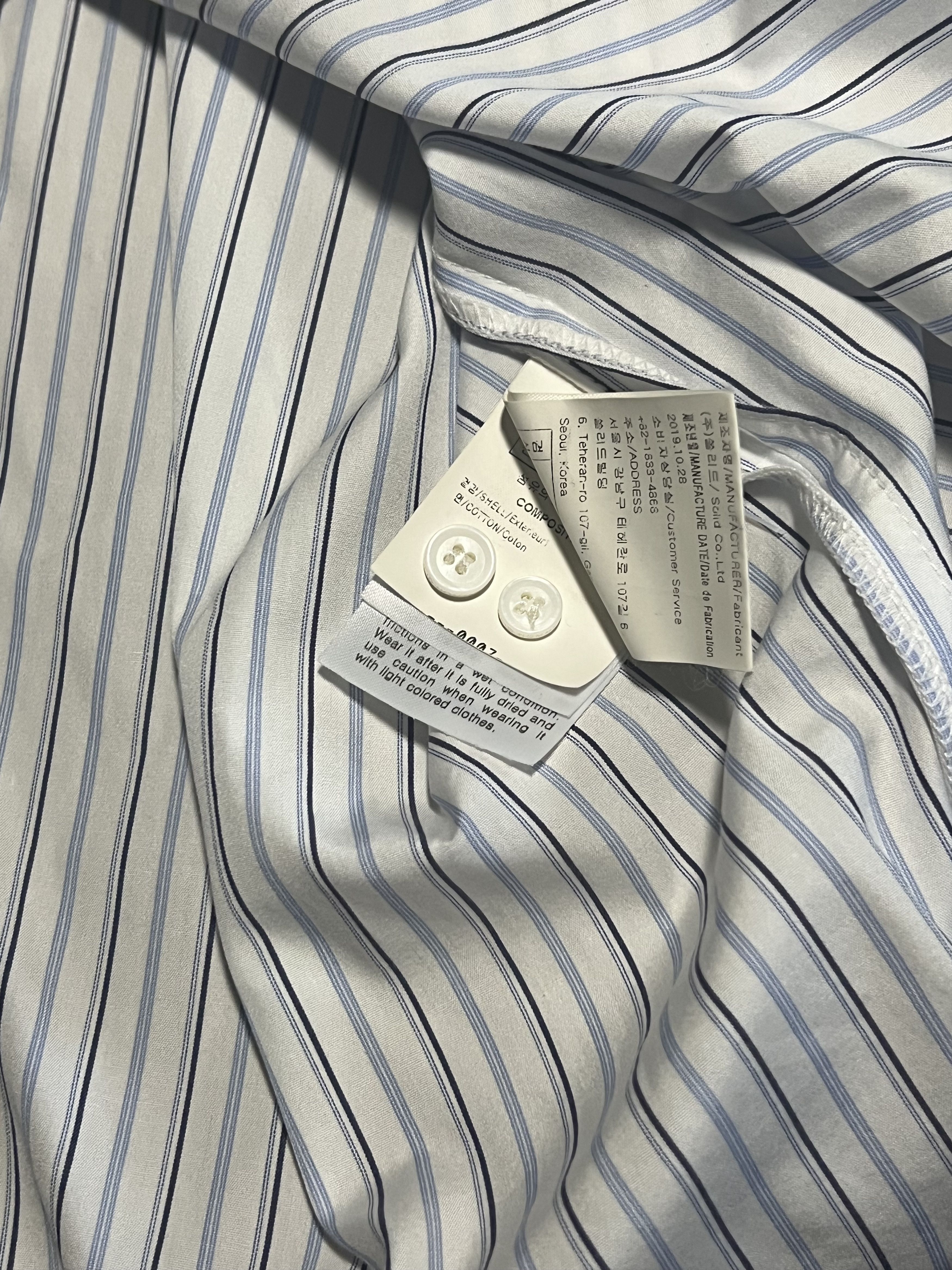 Solid Homme Solid Homme 19fw Stripe Long Sleeve Half-Shirts Size US M / EU 48-50 / 2 - 6 Thumbnail