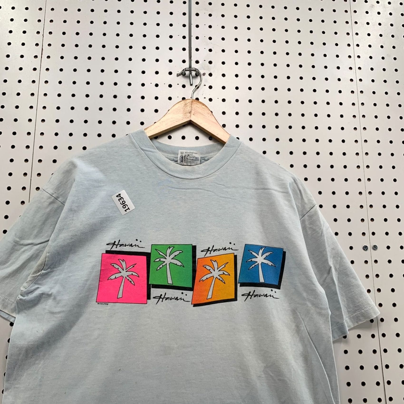 Hanes Vintage Hawaii Palm Tree Shirt Mens XL Blue 80s Single Stitch Hanes T-Shirt Size US L / EU 52-54 / 3 - 2 Thumbnail