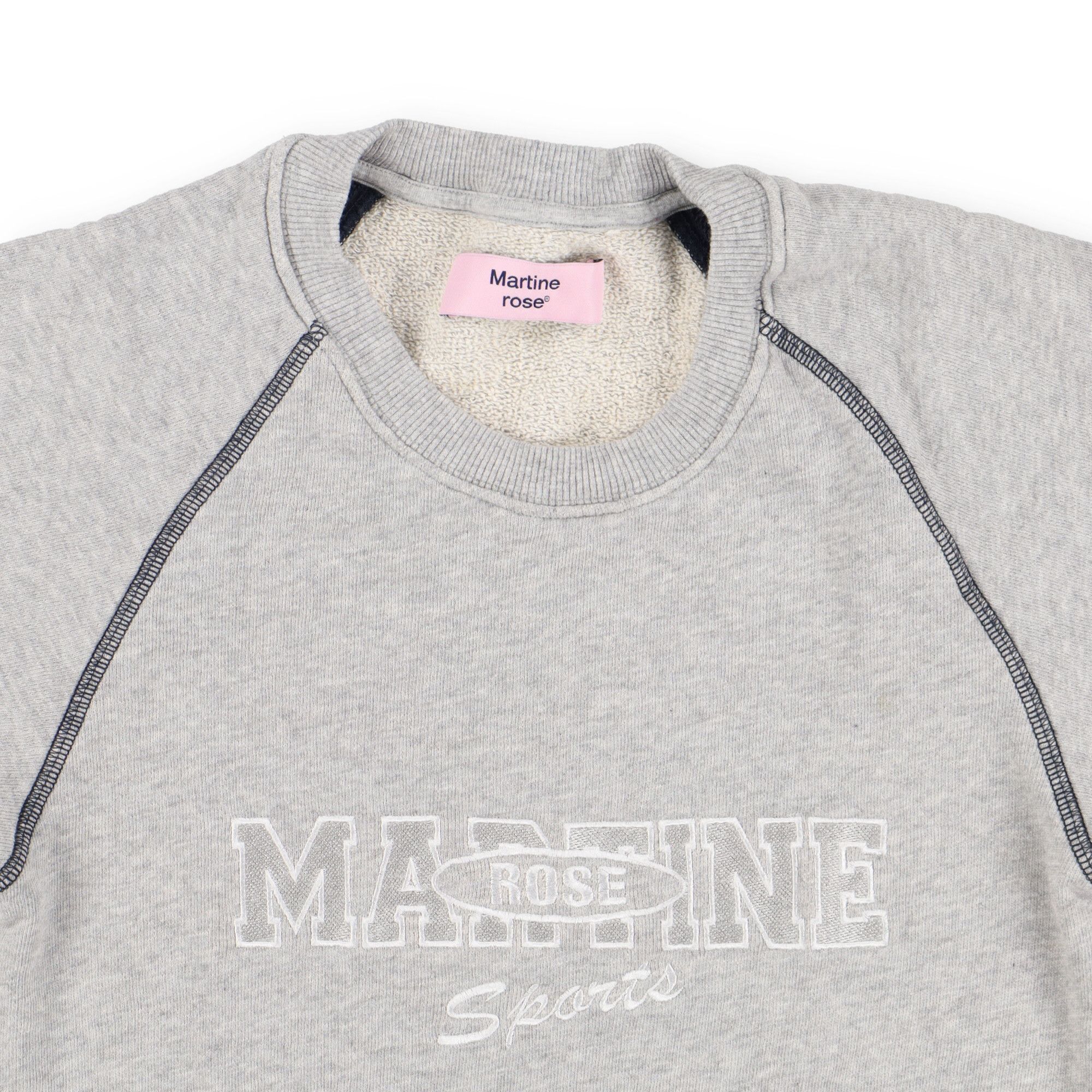 Martine Rose Grey Embroidered Logo Layered Sweatshirt Mini Dress Size XXS / US 00 / IT 34 - 2 Thumbnail