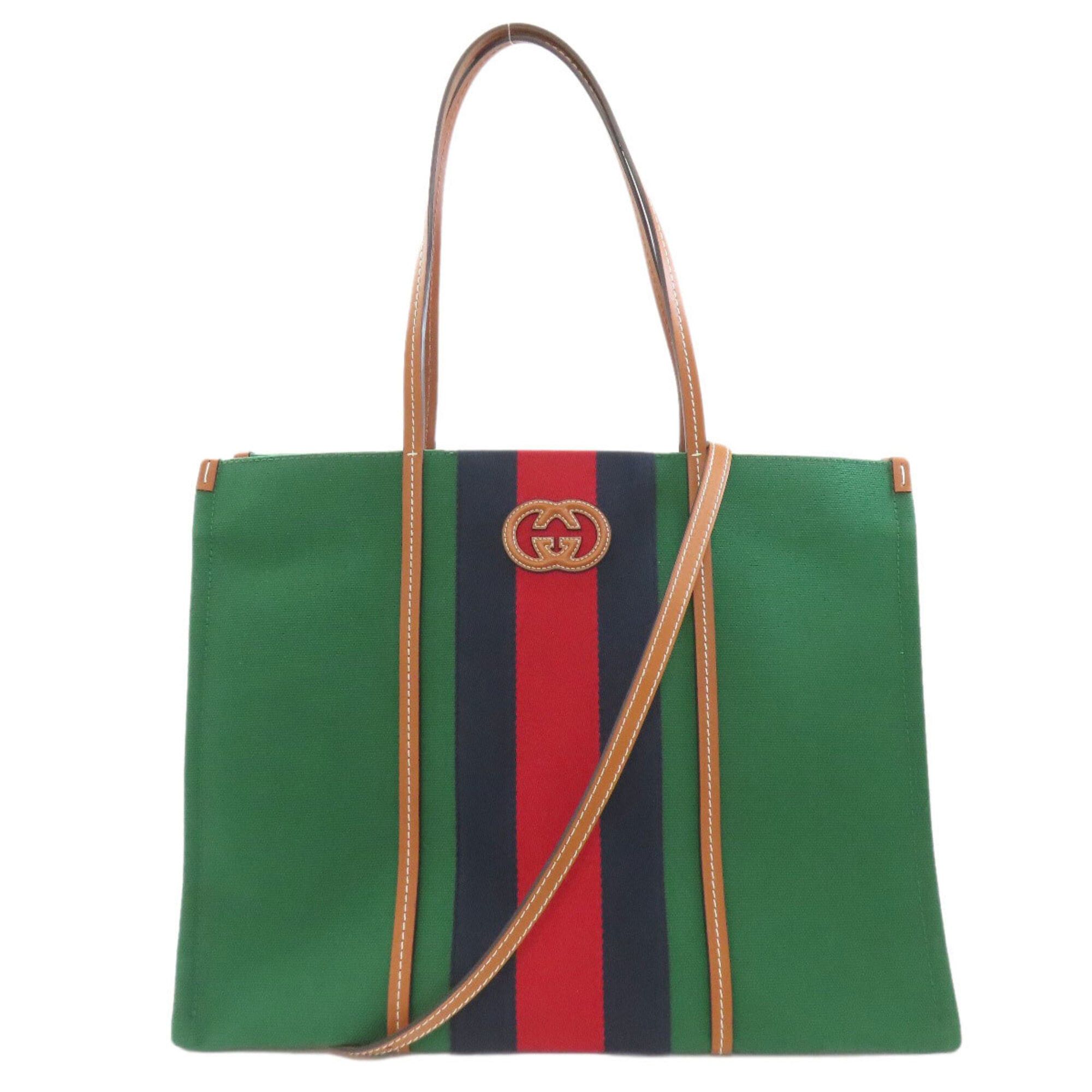 Gucci Gucci 727701 Interlocking G 2-Way Tote Bag, Canvas/Leather, Women's Size ONE SIZE - 1 Thumbnail