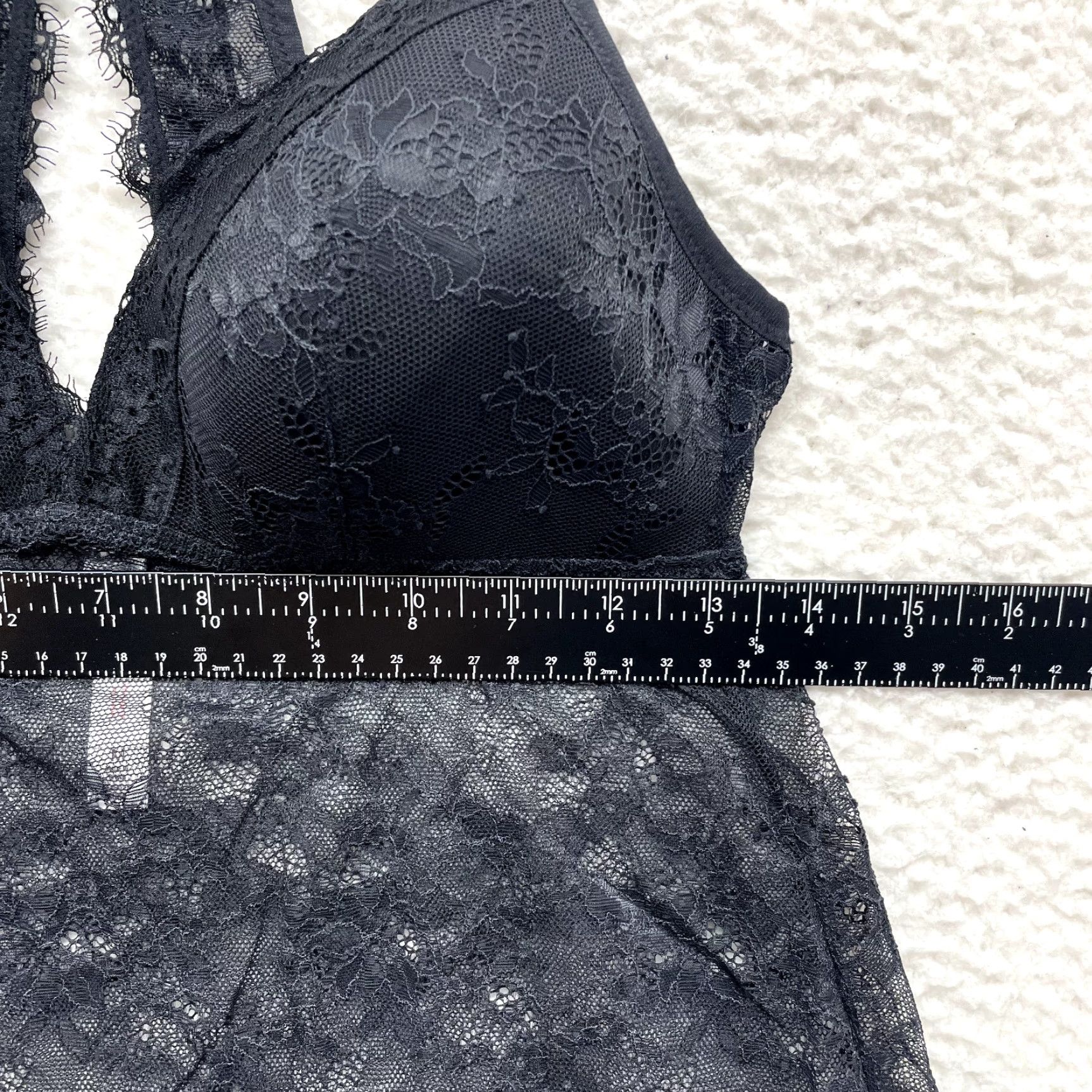 Vintage VINTAGE Gilligan & O'Malley Slip Dress Medium Black Sheer Lace Padded Cupped Chemise Size M / US 6-8 / IT 42-44 - 6 Thumbnail