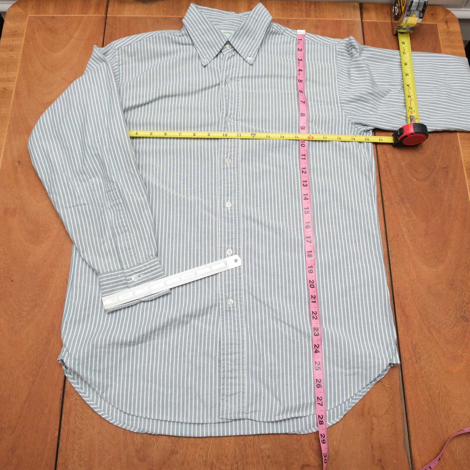 Brooks Brothers Brooks Brothers OCBD Shirt Green Stripe Made in USA 15.5-30 Size US S / EU 44-46 / 1 - 4 Thumbnail