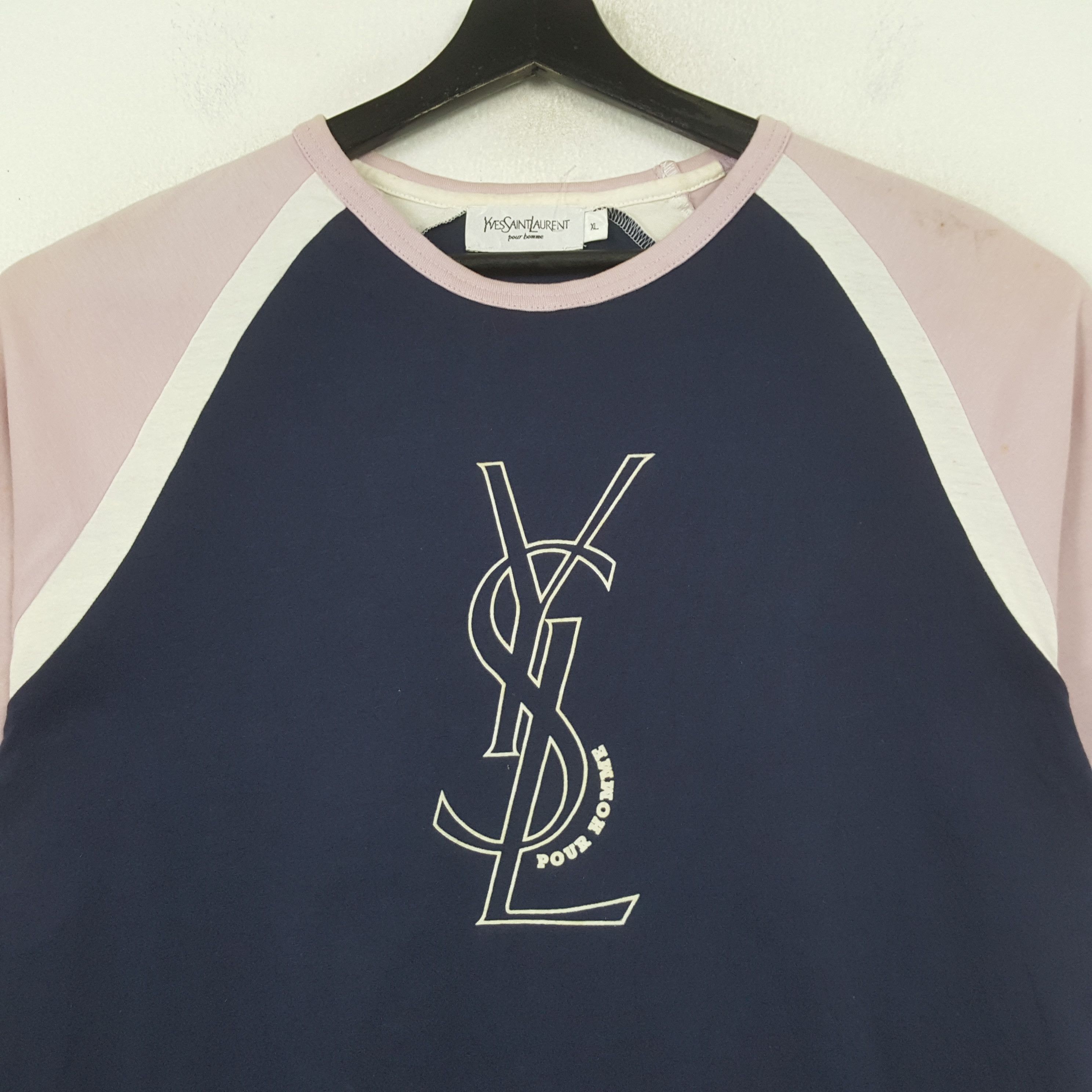 Yves Saint Laurent Yves Saint Laurent Fashion YSL Logo Design Tshirt C294N10 Size US L / EU 52-54 / 3 - 2 Thumbnail