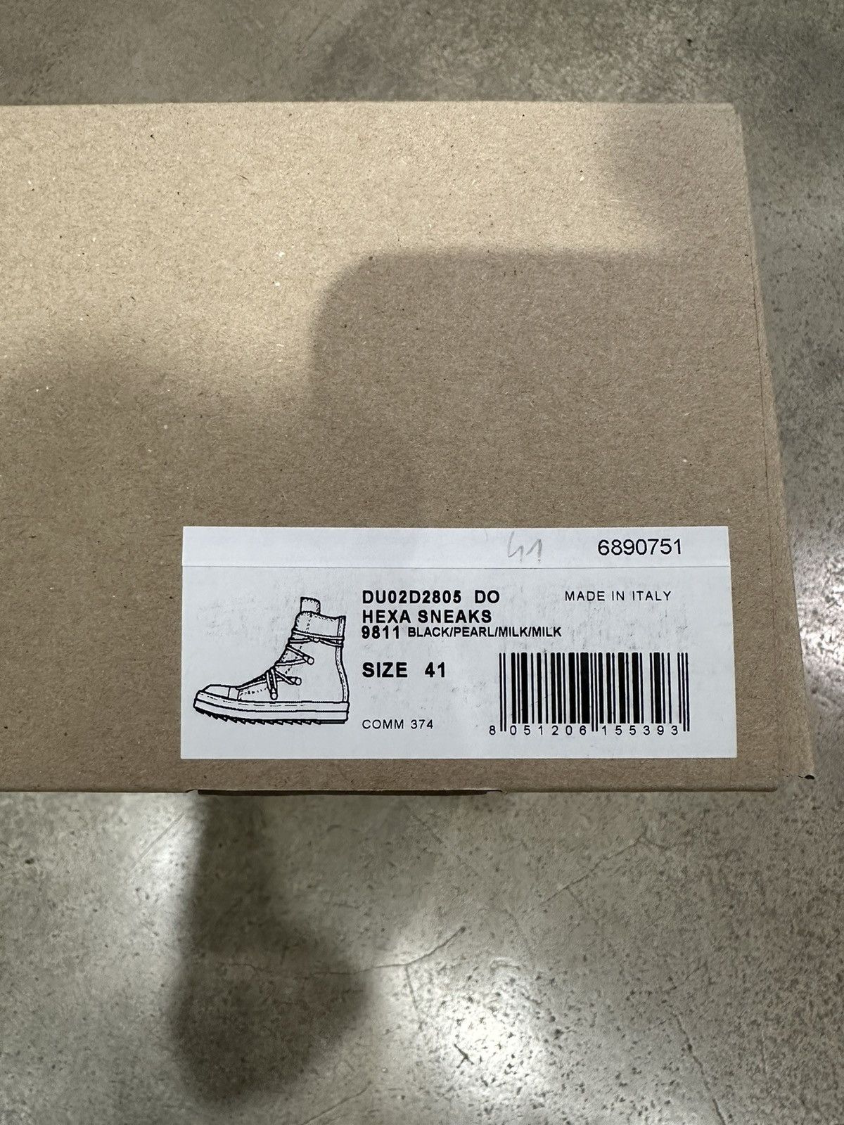 Rick Owens Drkshdw RICK OWENS - DRKSHDW Hexa Sneaker Black Pearl Milk Size US 8 / EU 41 - 8 Thumbnail