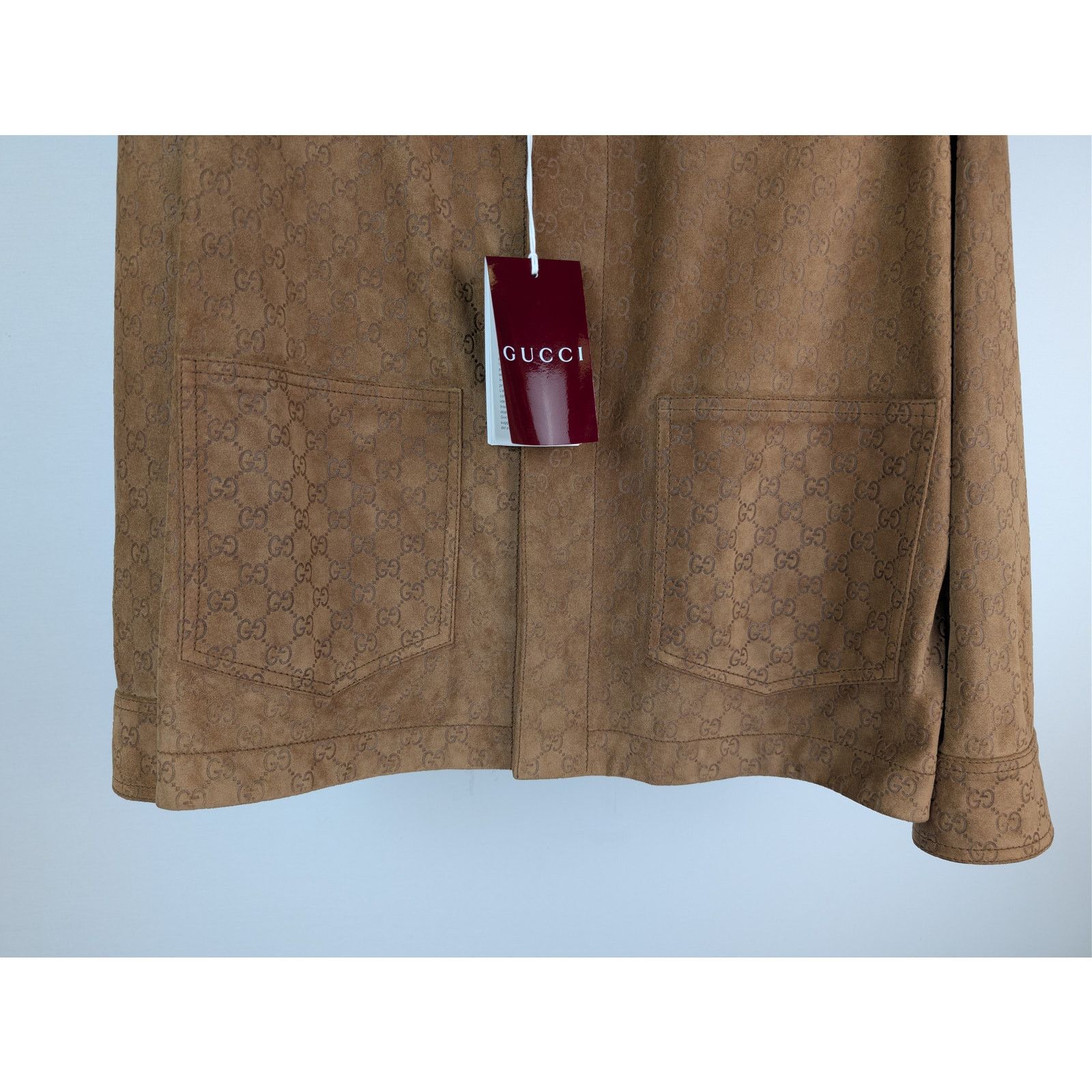 Gucci o1rshd1 Embossed GG Suede Jacket in Camel / Beige Size US M / EU 48-50 / 2 - 4 Thumbnail