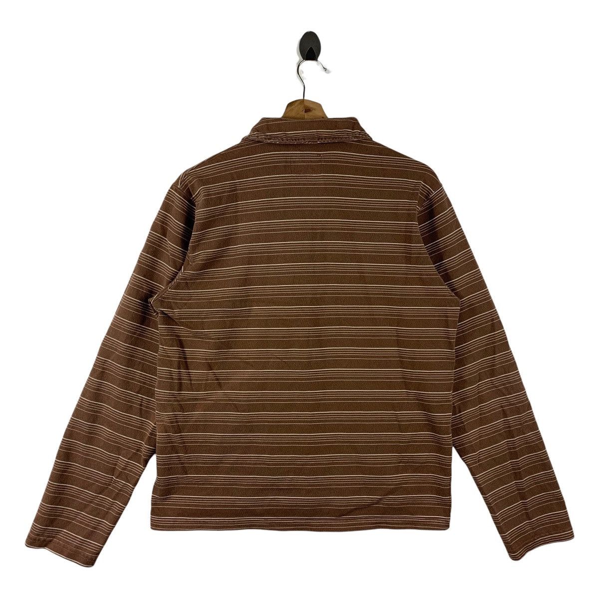 Engineered Garments × Japanese Brand ENGINEERED GARMENTS stripe brown cardigan Size S / US 4 / IT 40 - 4 Thumbnail