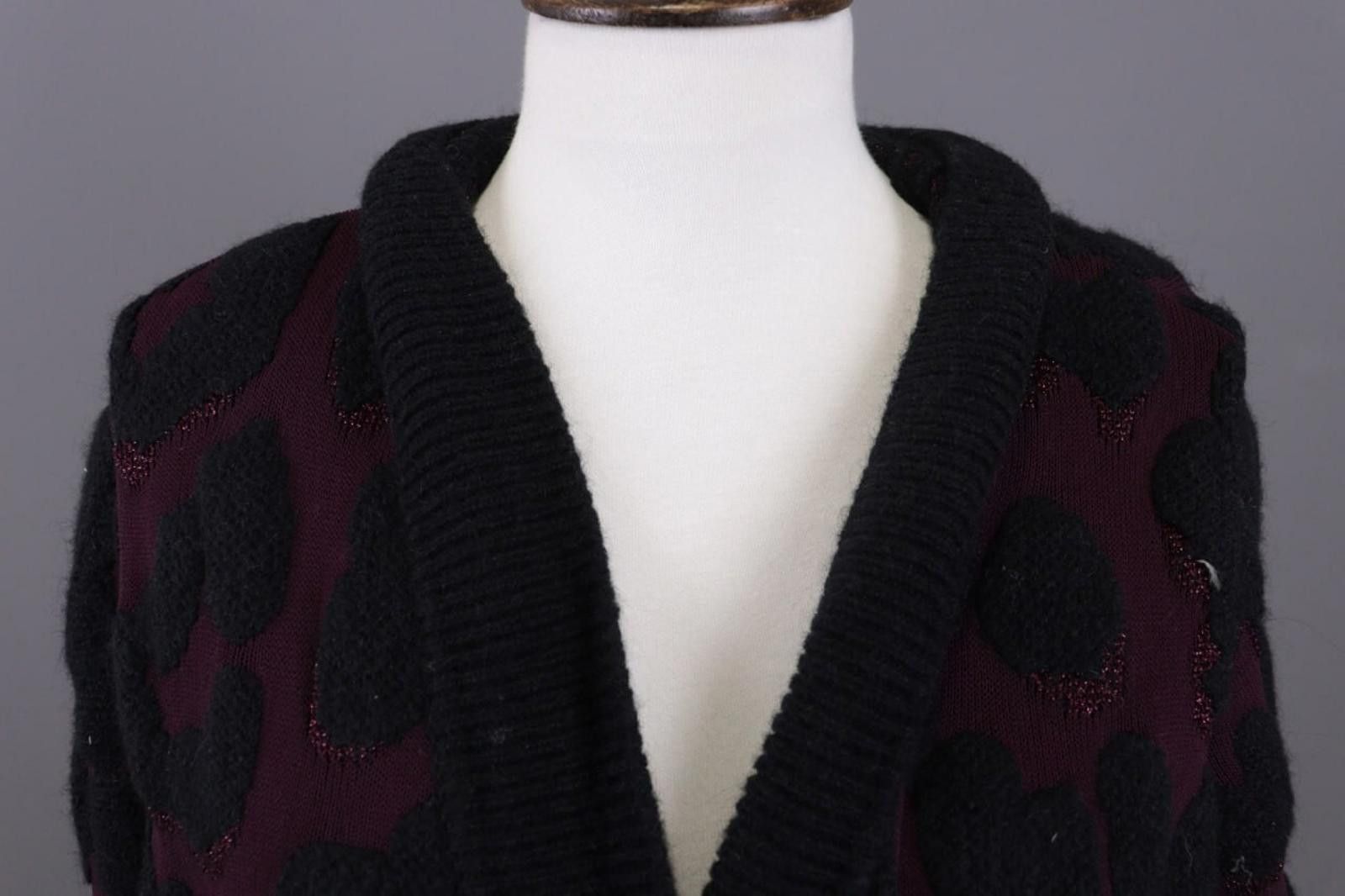 Designer Marc Cain Purple Alpaca Wool Animals Cardigan Sweater Size 3 Size M / US 6-8 / IT 42-44 - 5 Thumbnail