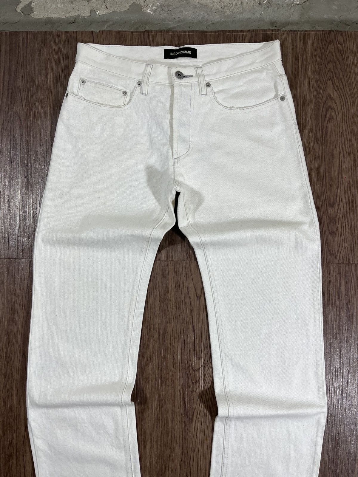 Yohji Yamamoto INED HOMME White Straight Denim Pants Made In Japan Size US 31 - 3 Thumbnail