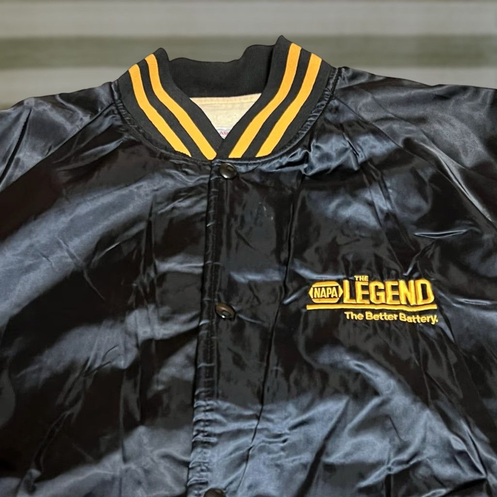 Vintage VINTAGE MV Sports NAPA THE LEGEND Satin Bomber Jacket Men’s L Black Jacket Size US L / EU 52-54 / 3 - 1 Thumbnail