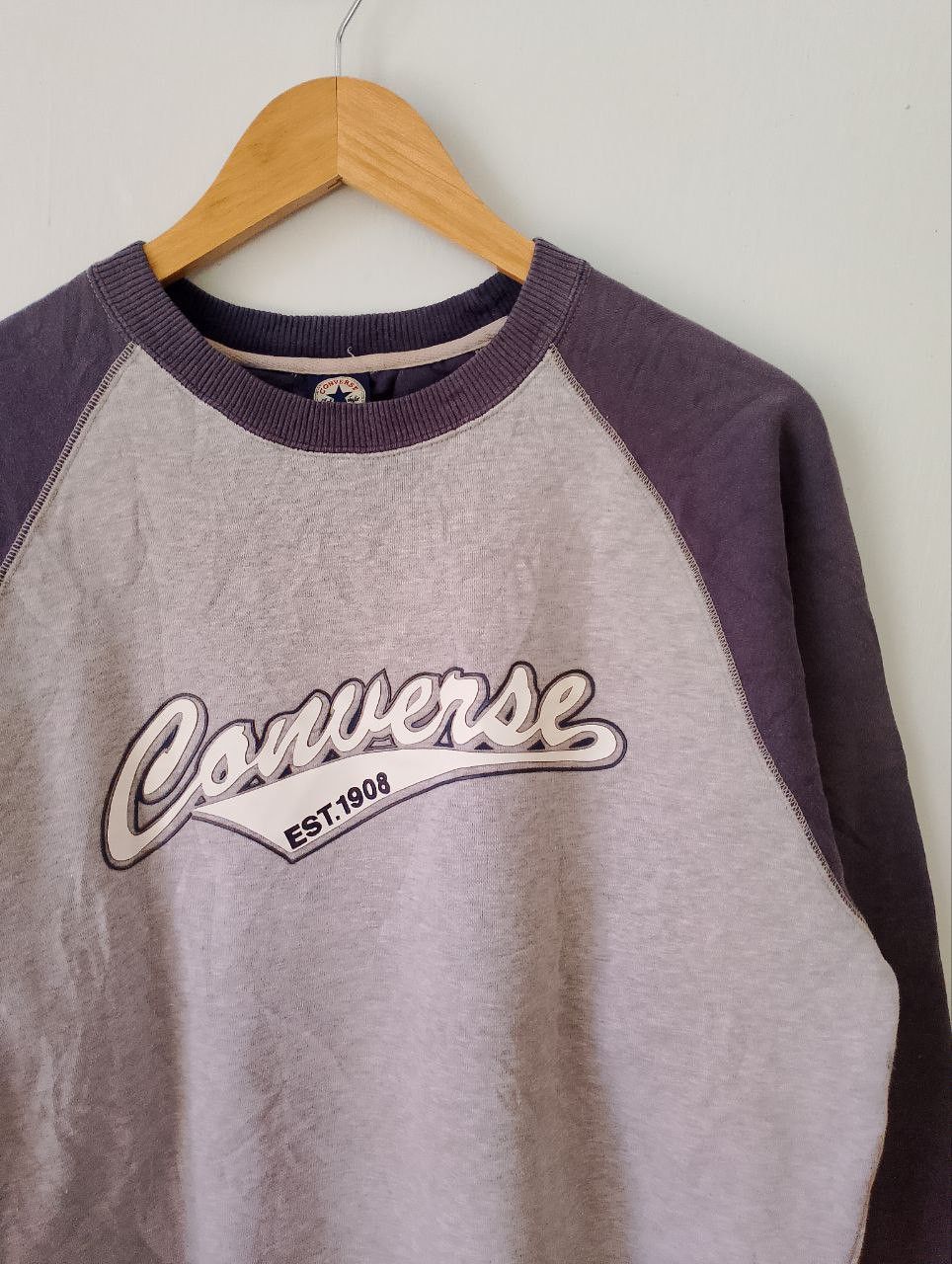 Converse Vintage CONVERSE Spellout Raglan Sweatshirt Size US L / EU 52-54 / 3 - 5 Thumbnail