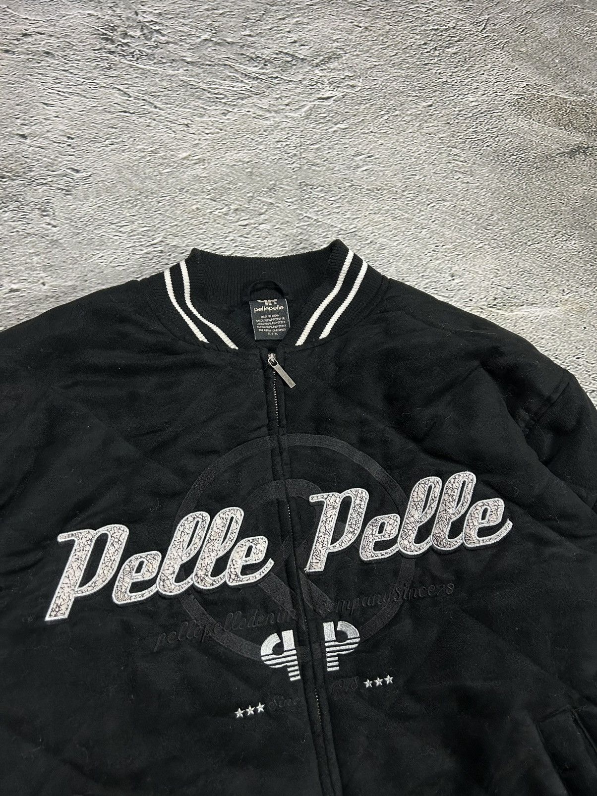 Pelle Pelle Pelle Pelle jacket big logo 90s black bomber varsity Size US M / EU 48-50 / 2 - 2 Thumbnail