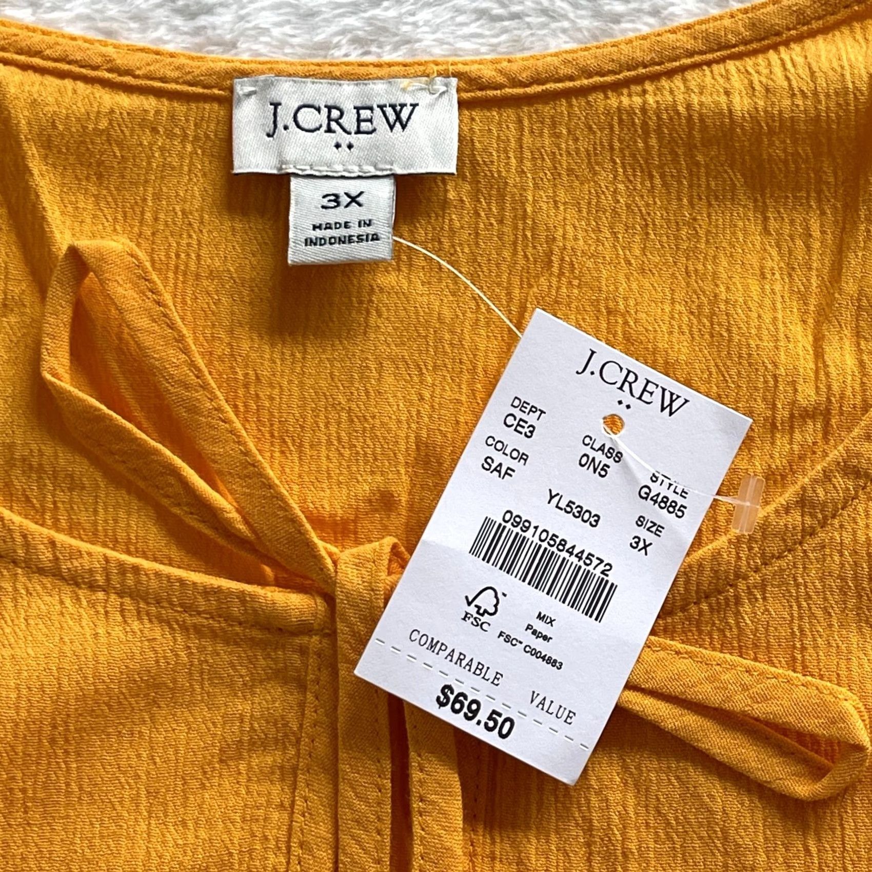 J.Crew J.Crew Factory Tunic Cover Up Swim Beach Wear Size 3X Yellow Fringe G4885 New 9.50 Size ONE SIZE - 4 Thumbnail
