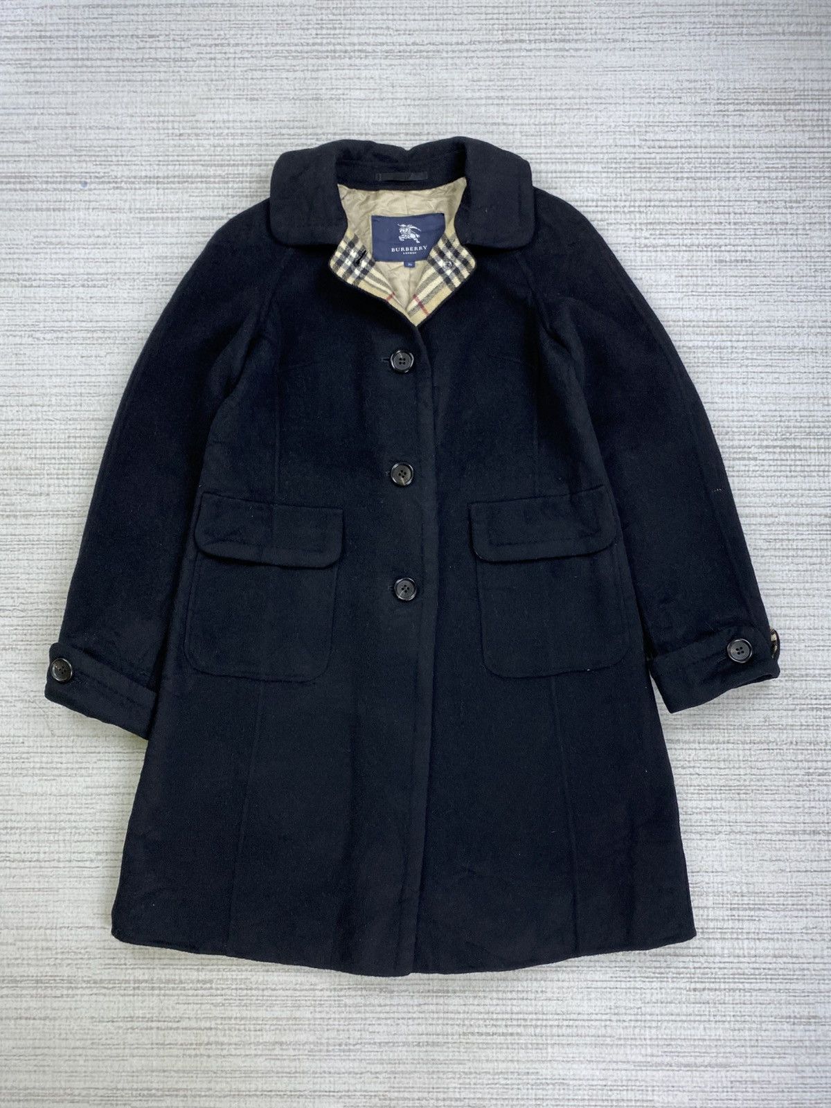 Burberry Vintage 90s Burberry London Nova Check Wool Trench Coat Size US S / EU 44-46 / 1 - 6 Thumbnail