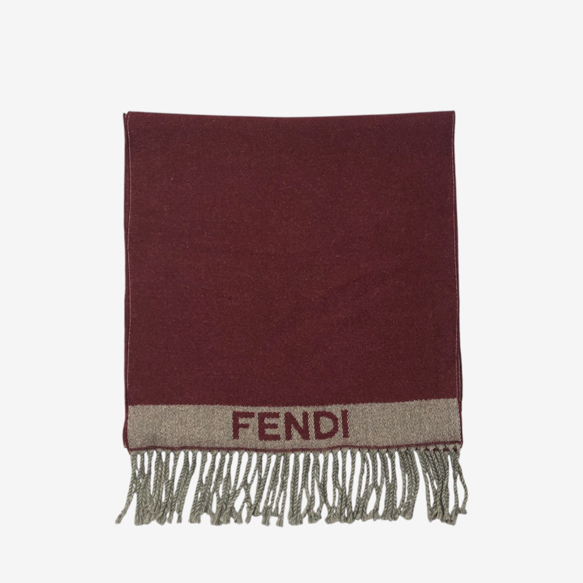Japanese Brand Vintage Fendi Scarf Muffler Wool Fringe Winter Scarves Size ONE SIZE - 2 Thumbnail