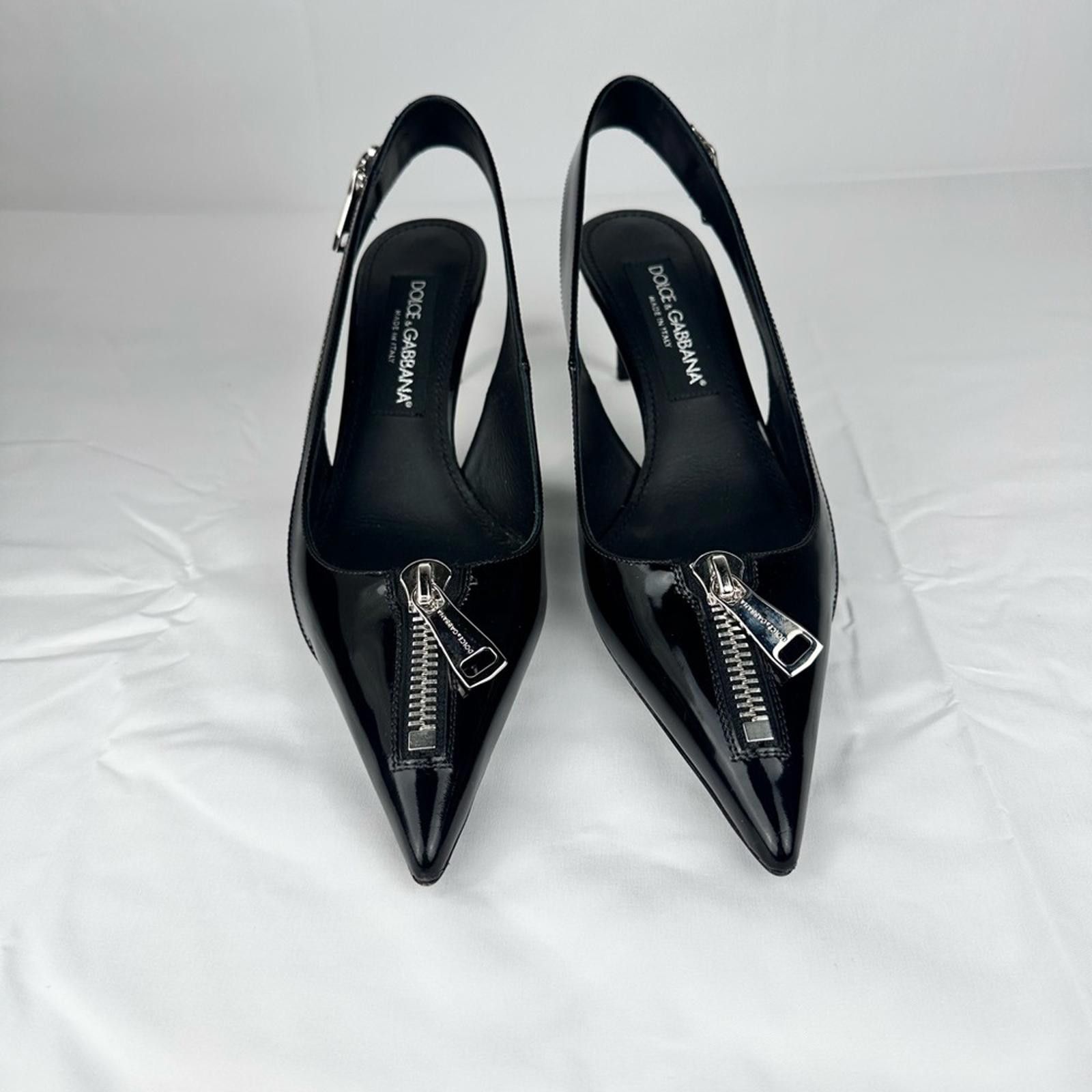 Dolce & Gabbana Dolce & Gabbana Black Patent Heels with Zipper - New - EU 39 Size US 9 / IT 39 - 1 Thumbnail