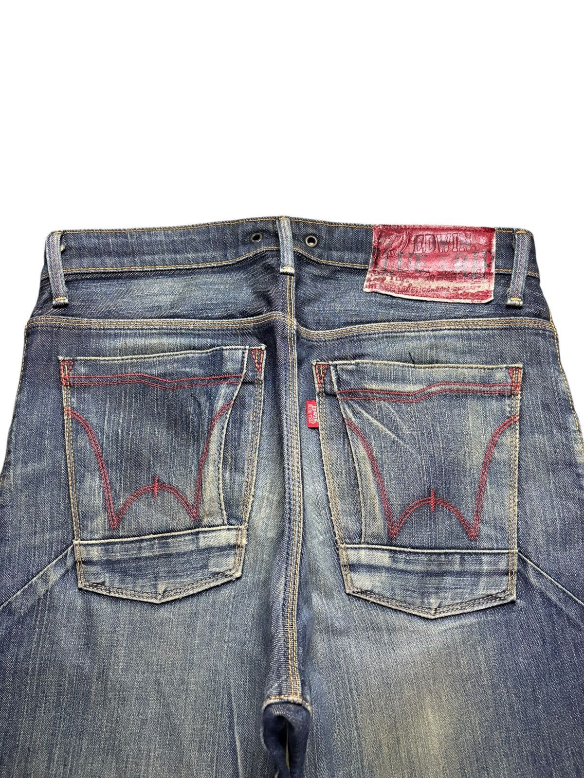 Edwin × Japanese Brand Vintage Edwin Blue Trip Rusty Mud Wash Distress Curve Jeans Size US 32 / EU 48 - 8 Thumbnail