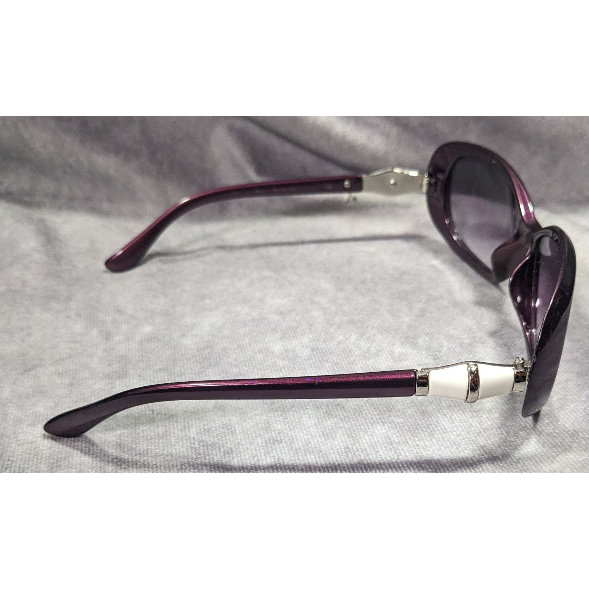 Other Kay Unger New York Metallic Purple With White Accents Sungla Size ONE SIZE - 3 Thumbnail