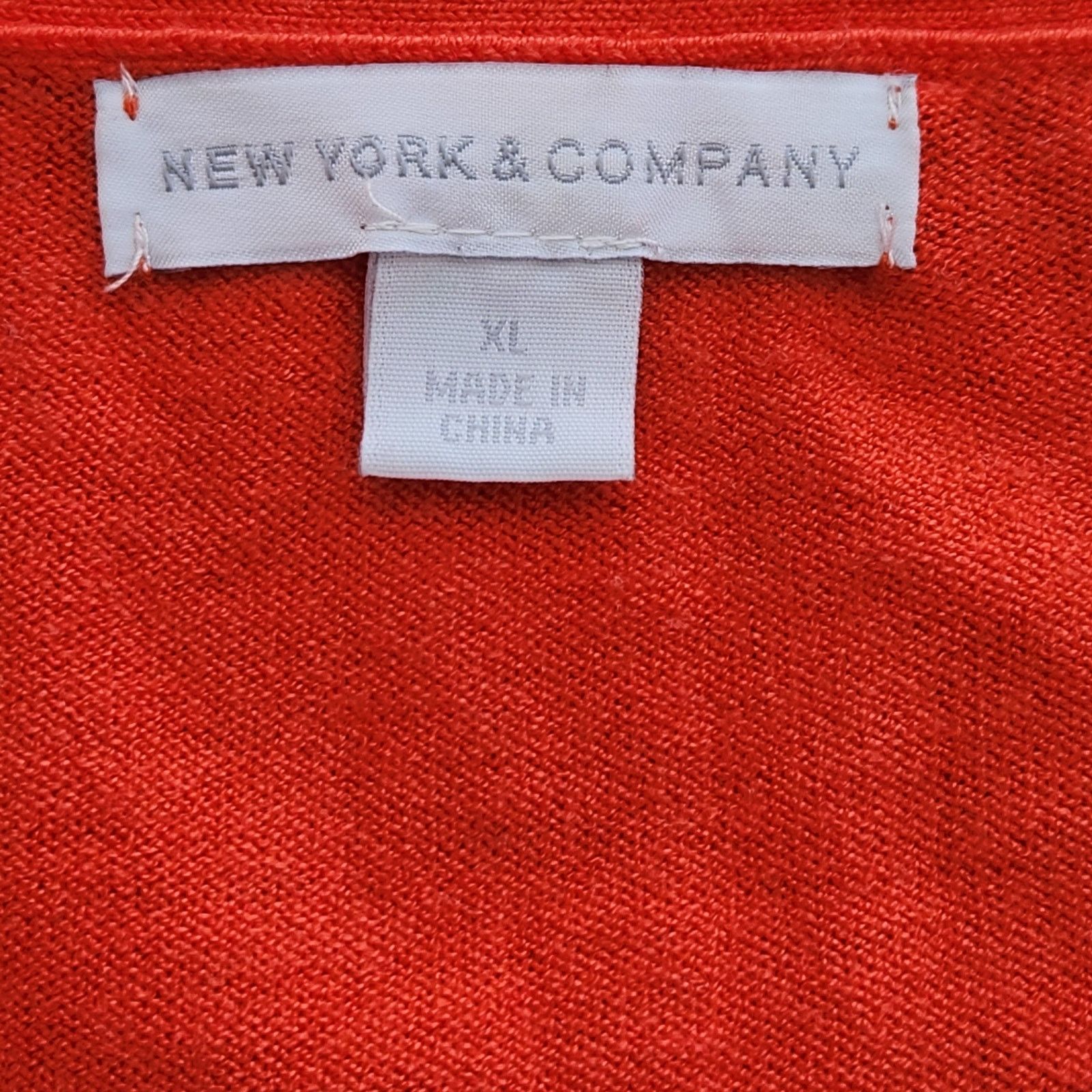 Other New York & Company Orange Short Sleeves Cardigan XL Size XL / US 12-14 / IT 48-50 - 4 Thumbnail