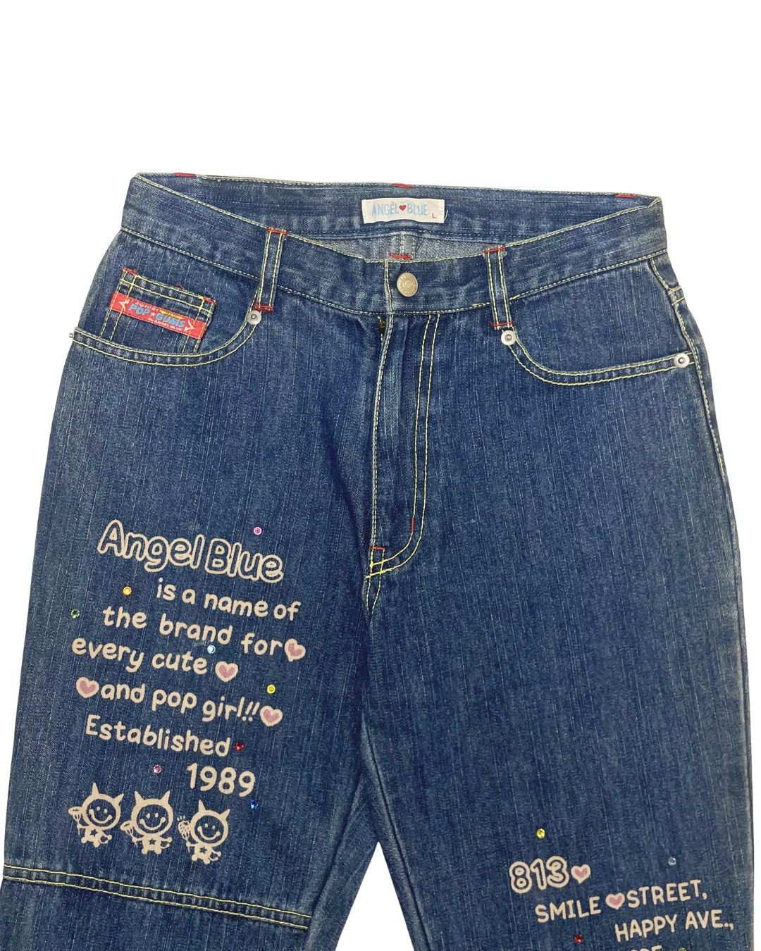 Angel Blue Angel Blue Established 1989 Motto Embroidery Flared Jeans Size 28" / US 6 / IT 42 - 3 Thumbnail