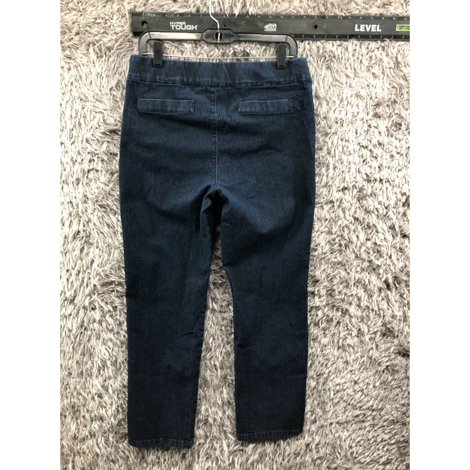 Vintage CHIC Jeans Jegging Dark Wash Blue Denim Stretch Size 8P Petite Womens High Rise 27in Inseam 5-Pocket Size 30" / US 8 / IT 44 - 5 Thumbnail
