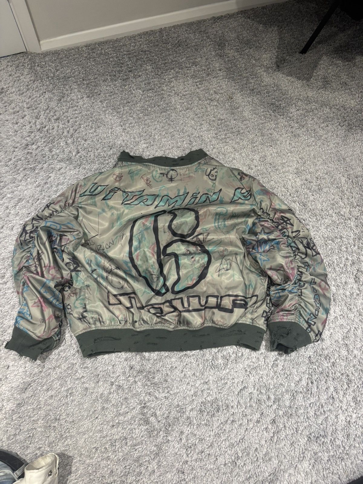 Mowalola MOWALOLA Graffiti Bomber Jacket | Grailed