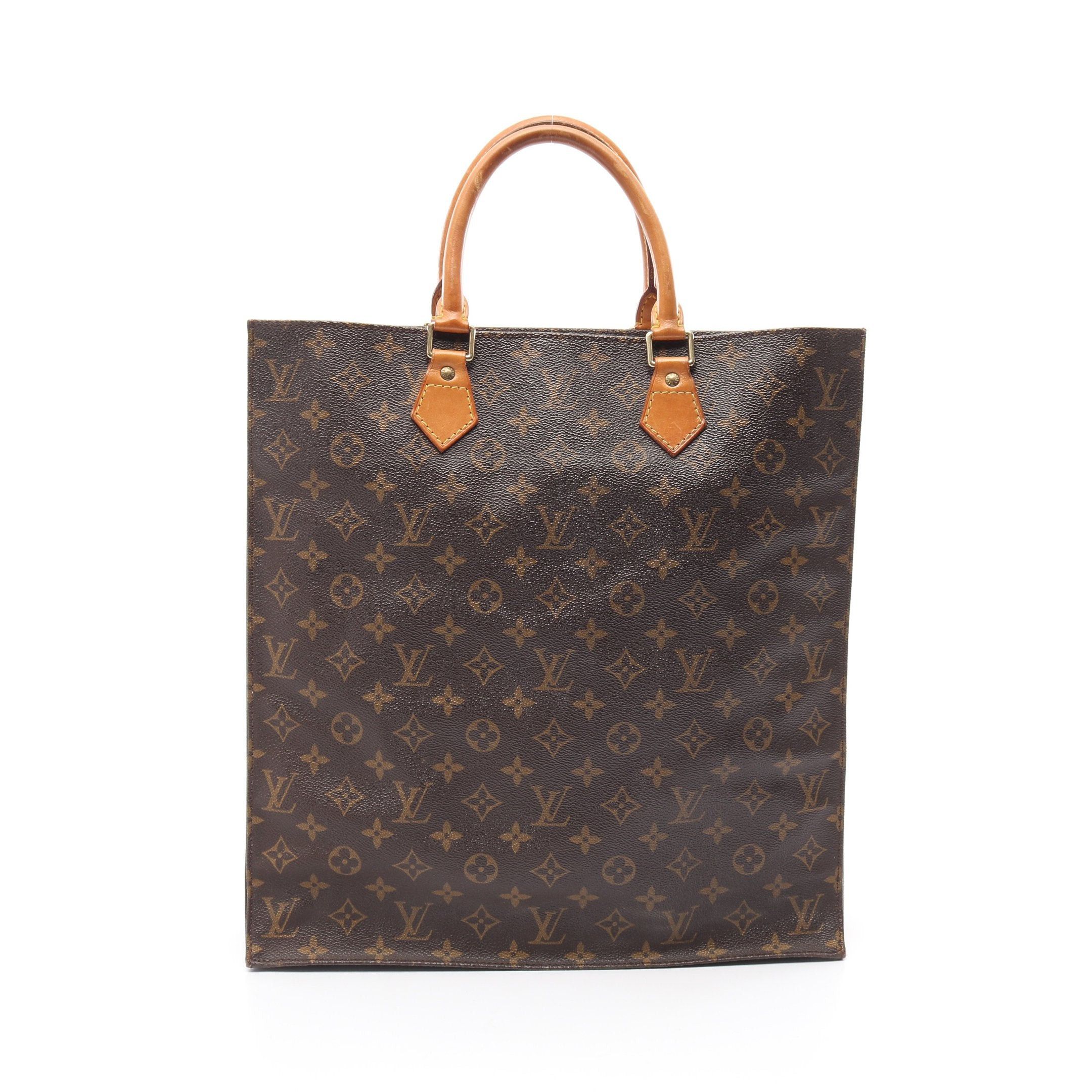 Louis Vuitton Louis Vuitton Sac Plat Monogram Handbag Tote Bag Leather Brown Size ONE SIZE - 1 Thumbnail