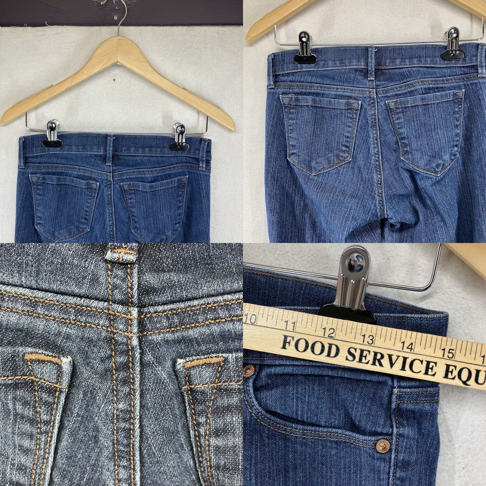 Loft LOFT Jeans Women's 4P Petite Denim Skinny 28" Inseam Blue Distressed 5-Pocket Stretch Modern Easy Care Machine Washable Prefabs/Preppy Style Size 27" / US 4 / IT 40 - 9 Thumbnail
