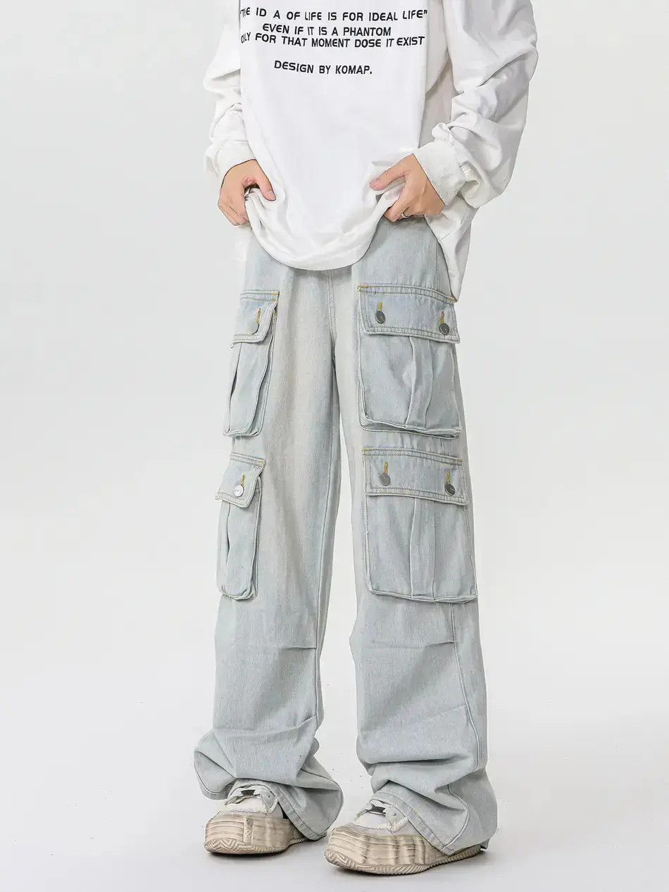 Japanese Brand Retro straight leg wide leg pocket jeans Size US 32 / EU 48 - 2 Thumbnail